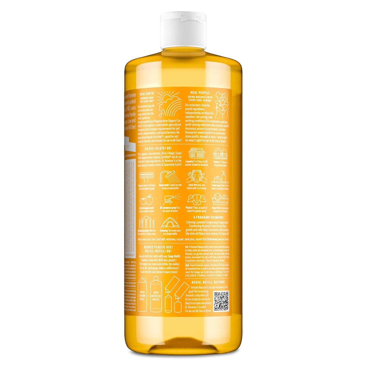 Magic Soap Pure-Castile Liquid Soap Citrus Set – 32oz 2-Pack, 18-in-1 Uses