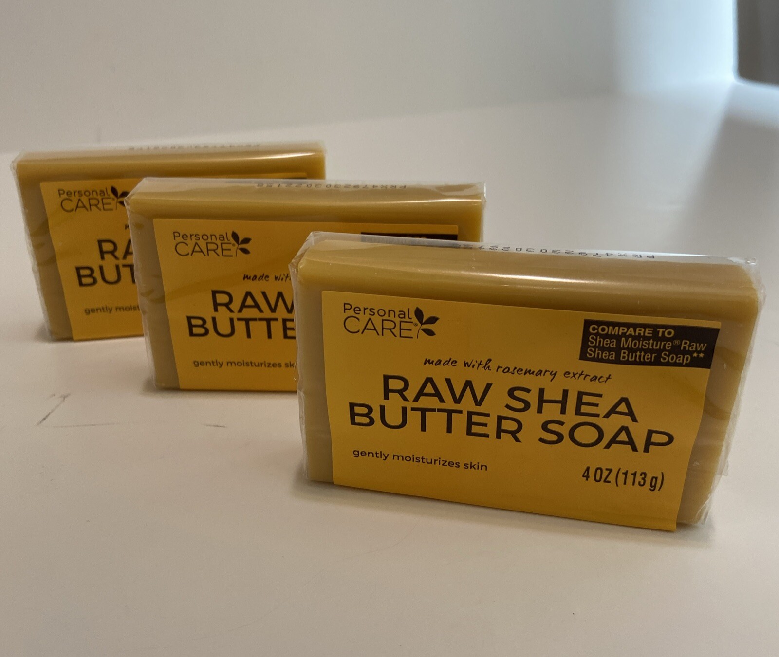 (3 Pack) Personal Care Raw Shea Butter Soap w/ Rosemary NEW 4 oz Moisturizes