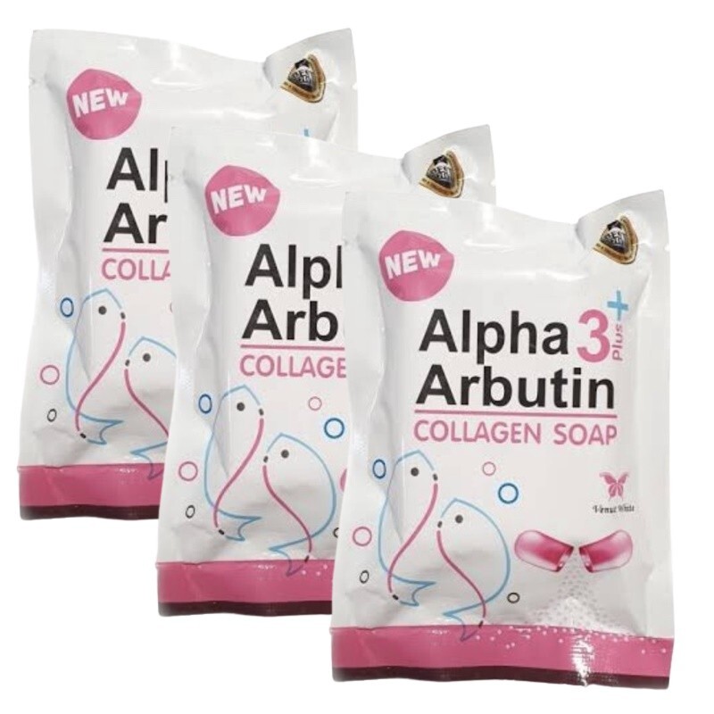 4x Alpha Arbutin 3 Plus Collagen Soap Precious Skin Radiance Light Brighten 80g.