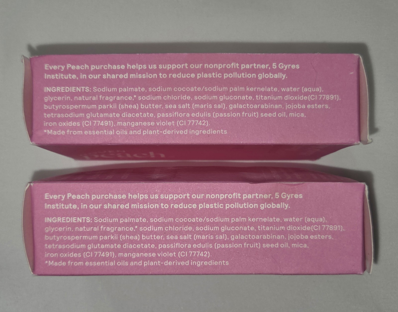 2 Peach not Plastic Exfoliating Hand & Body Bar Soap – Raspberry Scent, Vegan
