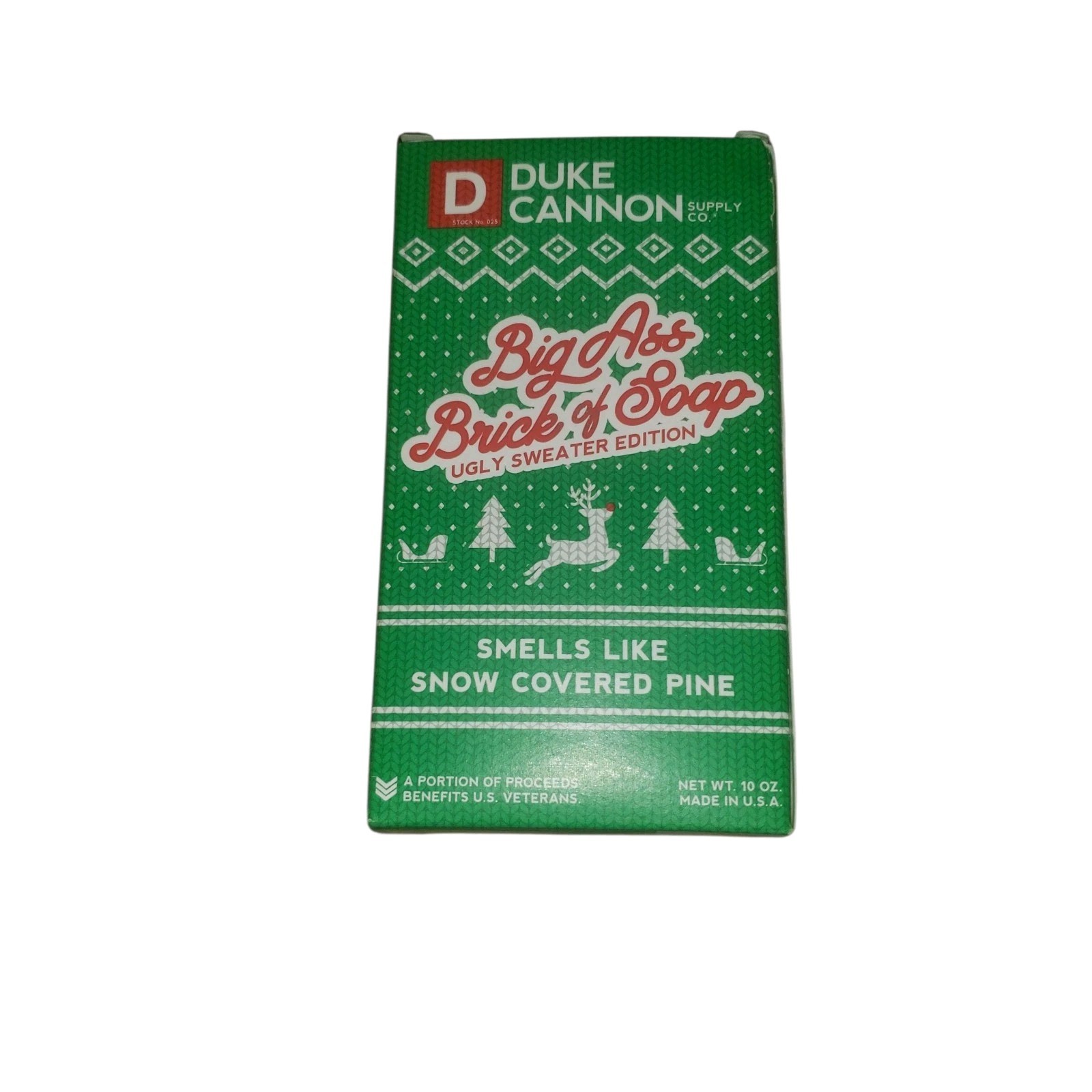 DUKE CANNON Big Ass Brick of Soap Ugly Sweater Edition 10 oz Snow Covered Pine