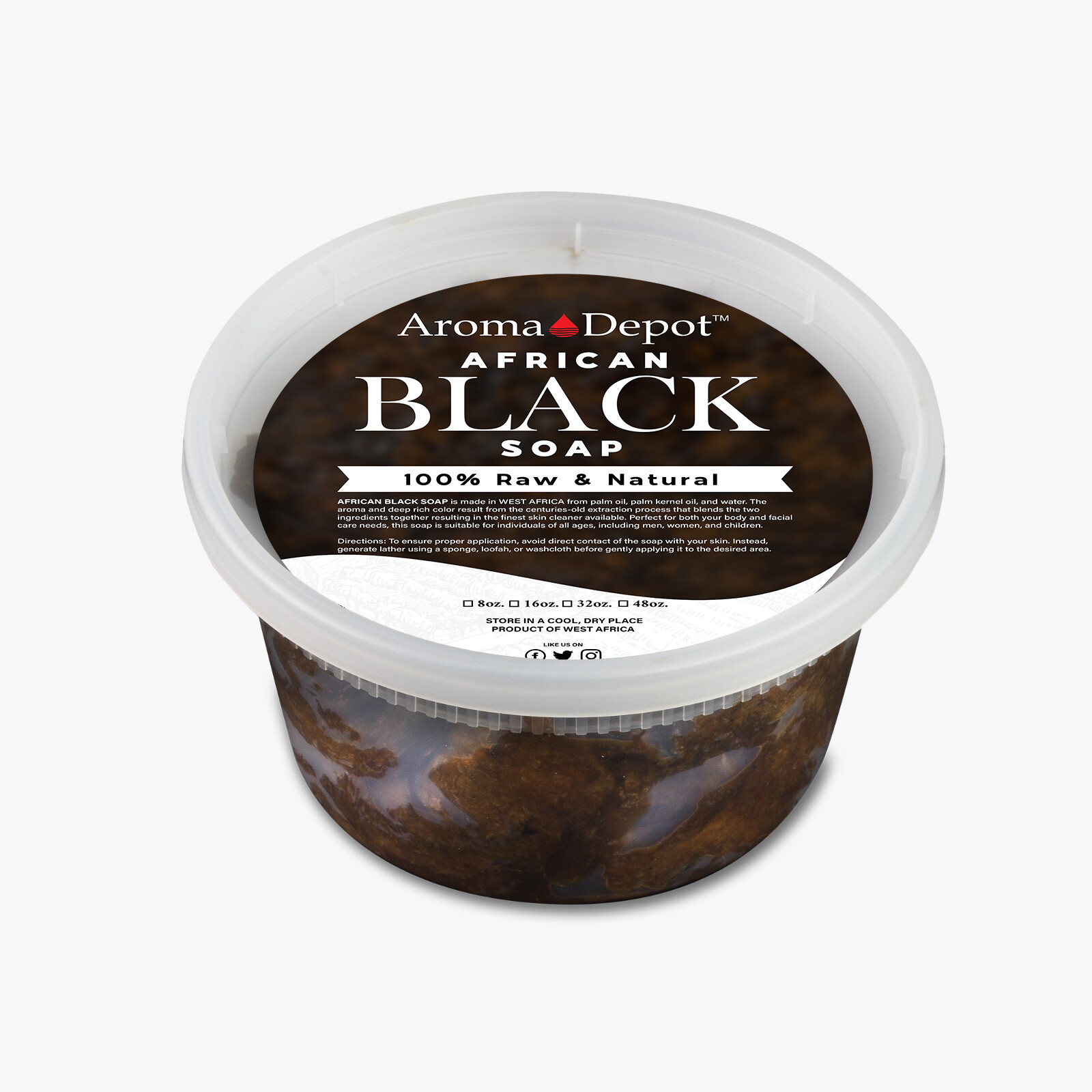 Black Soap 12 oz. PASTE Raw Black Soap Body & Face Wash For Acne Dark Spot