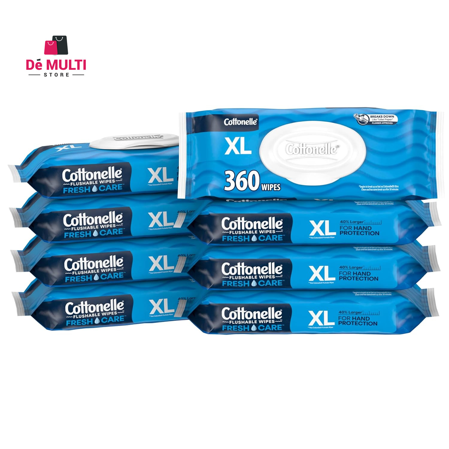 Cottonelle GentlePlus Flushable Wipes, 4 Flip-Top Packs, 42 Wipes per Pack