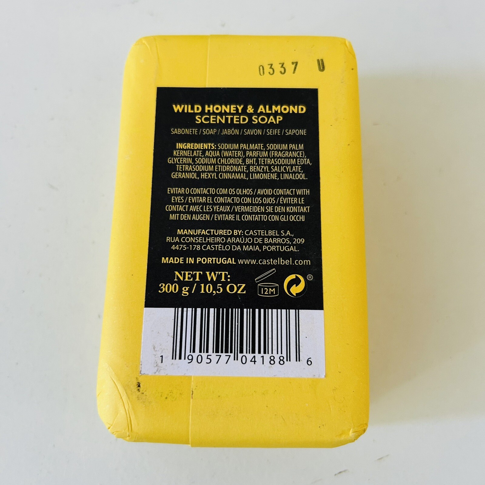 Castelbel Luxury Bath Bar Soap 10.5oz Triple Milled – Wild Honey & Almond