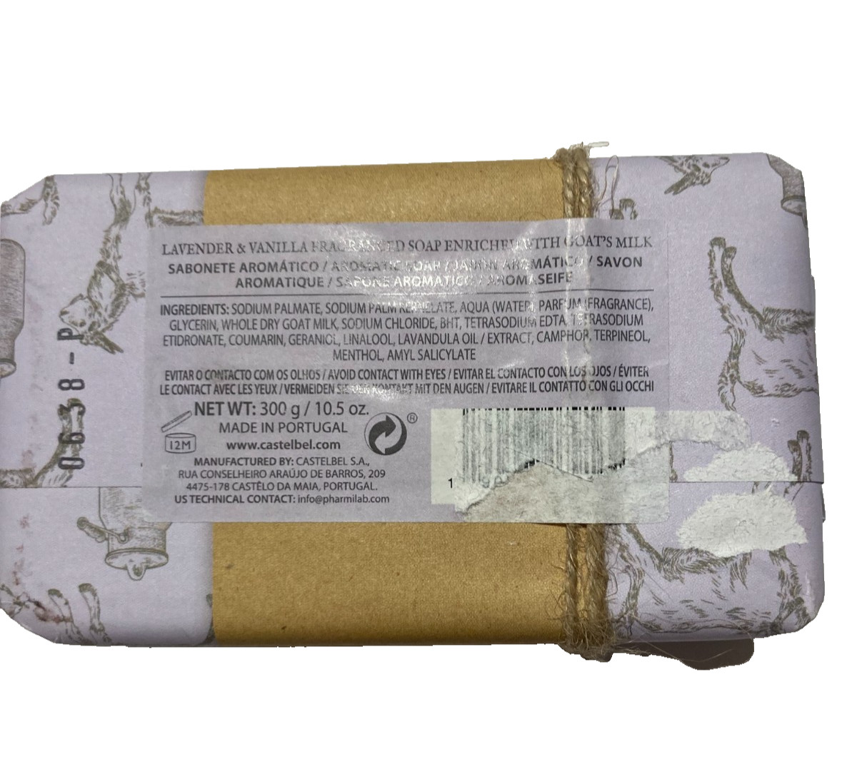 Castelbel Lavender Vanilla Goat Milk Soap 300g Portugal Luxury Bar