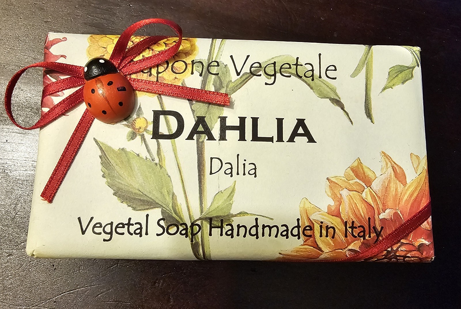 Lot Of 4 Luxury Italian Sapone Vegetable Bar Soaps ORCHID/PRIMROSE/LEMON/DAHLIA