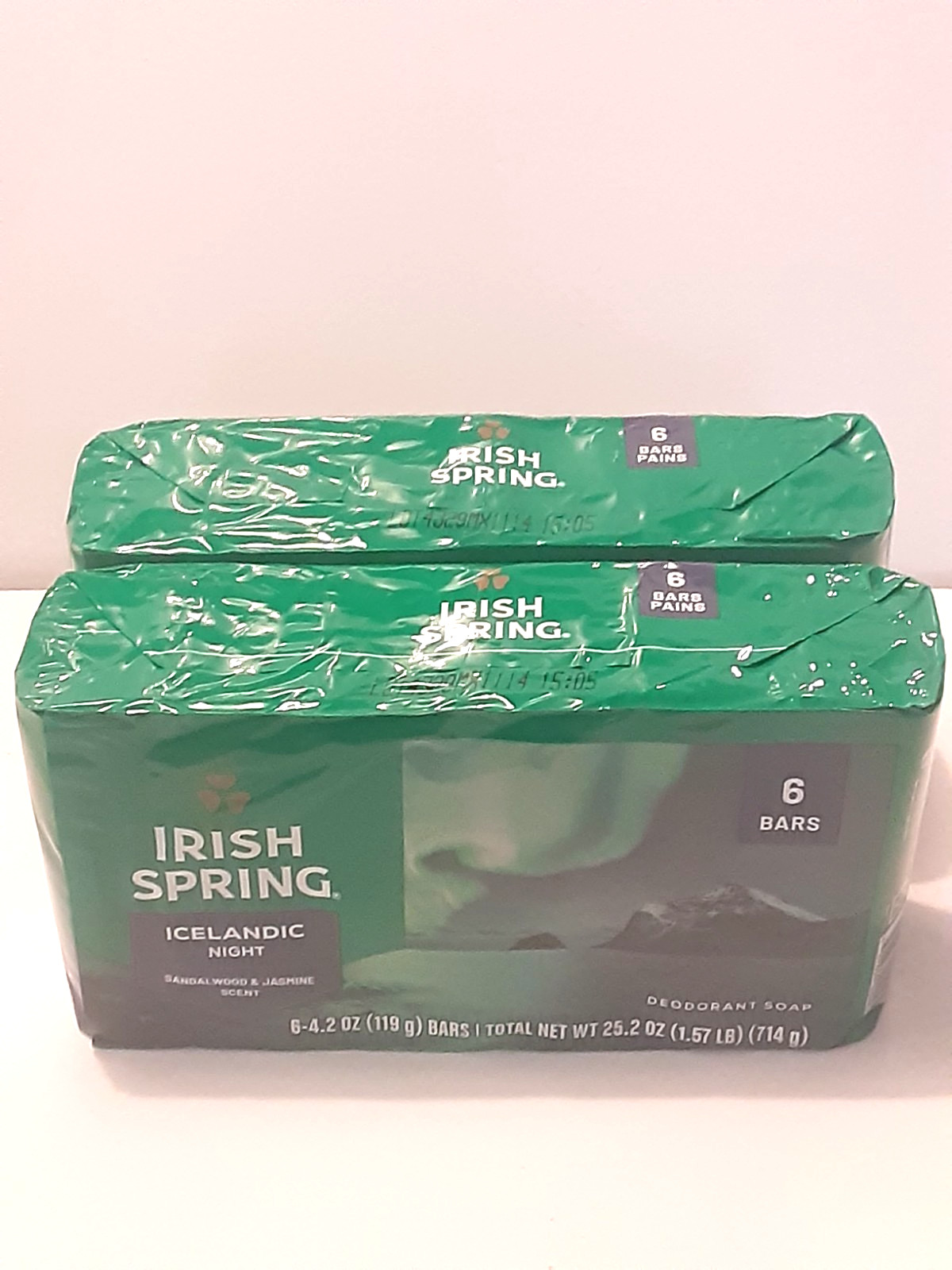 Lot of Two 6 Count Packs of Irish Spring Icelandic Night Bar Soap