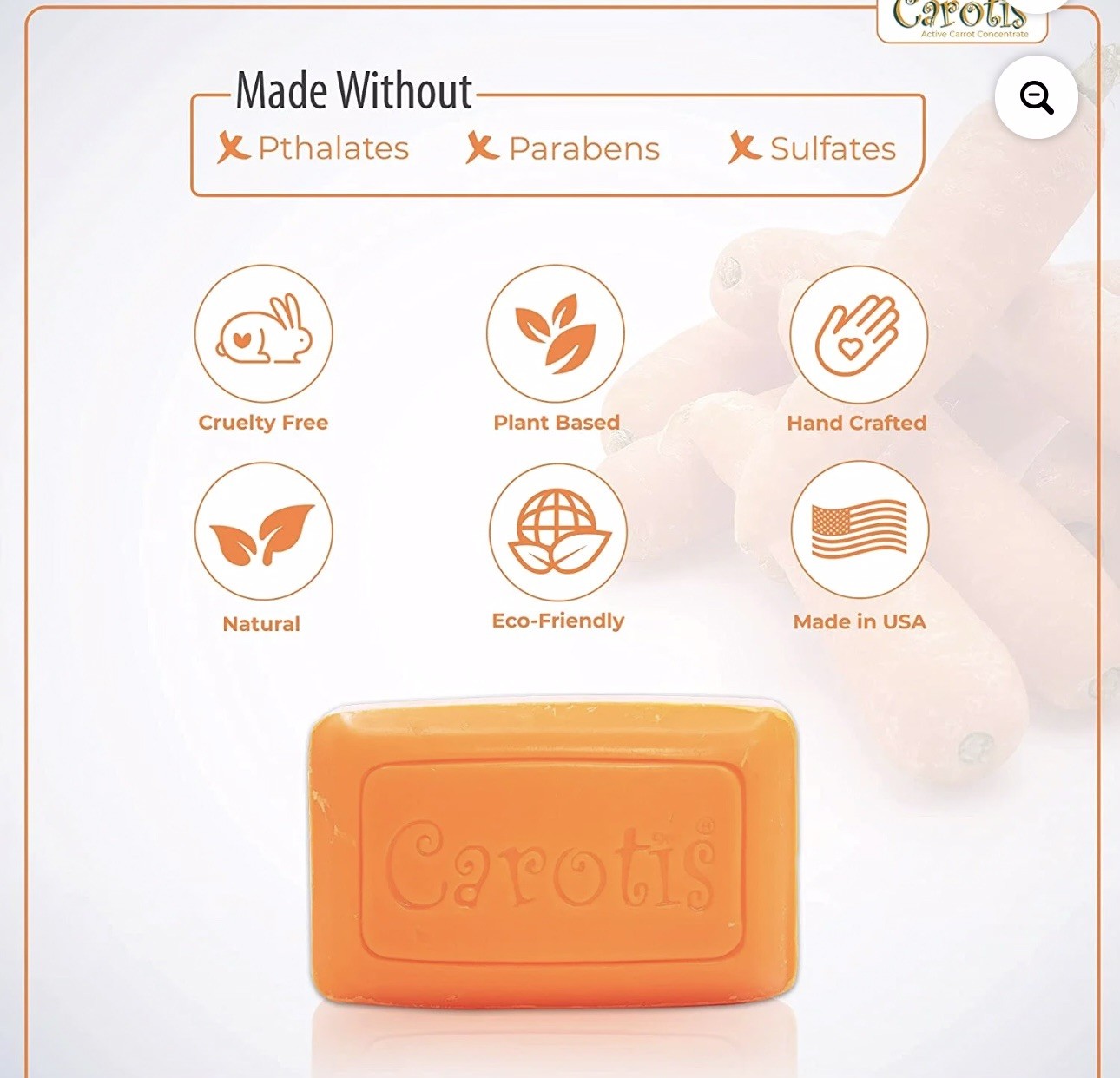 Carotis Beauty Soap 12-Pack | 80g Each Refreshing Cleansing Bars with Carrot Oil