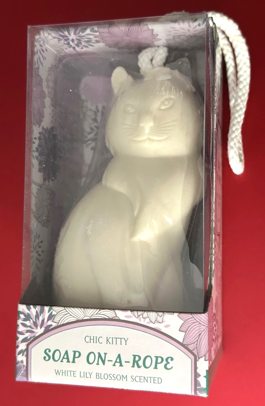 The Vermont Country Store White Lily Blossom Chic Kitty Soap on a Rope