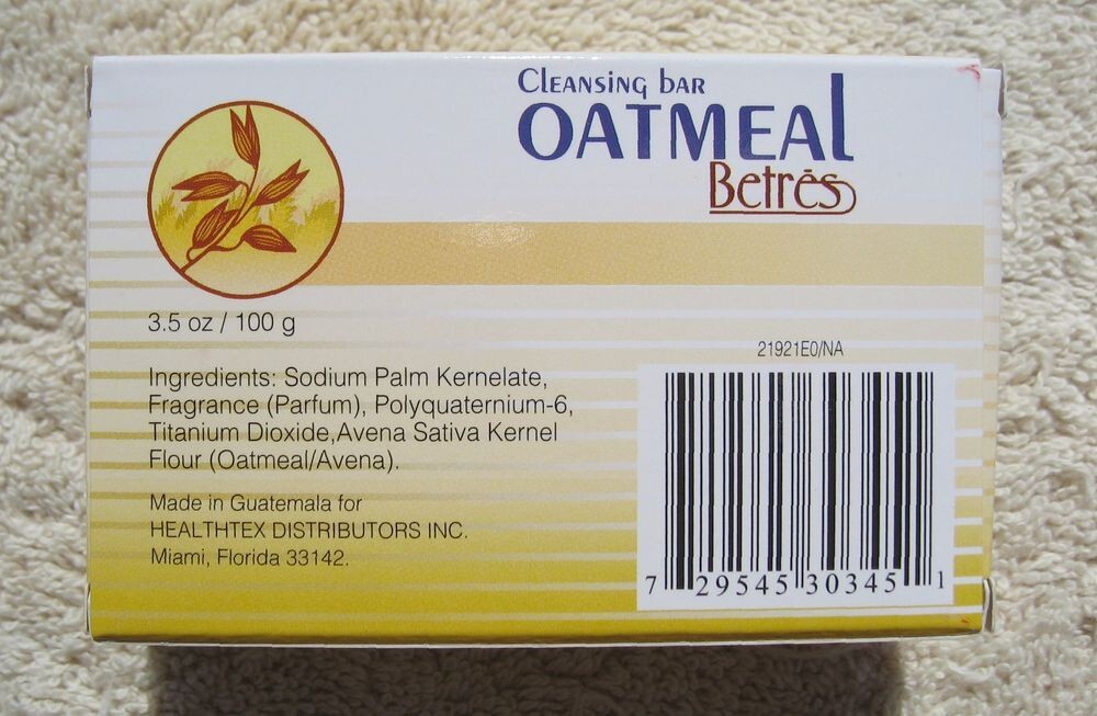 4X Betres Avena Oatmeal Bar Soap 3.5 oz 100g Sensitive Skin-USA Retail Box *New*