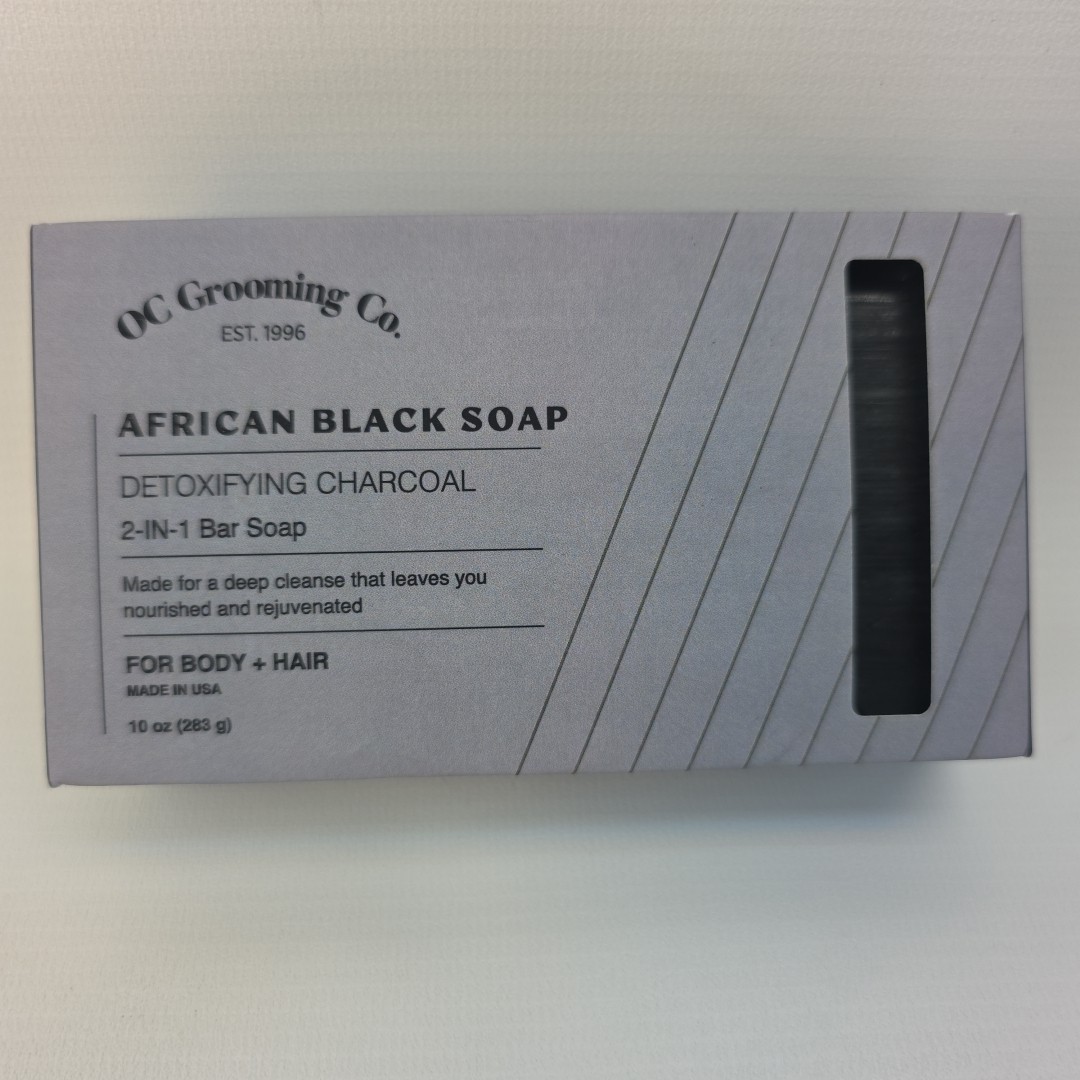 OC Grooming Co. – African Black Soap with Detoxifying Charcoal 10 oz Bar