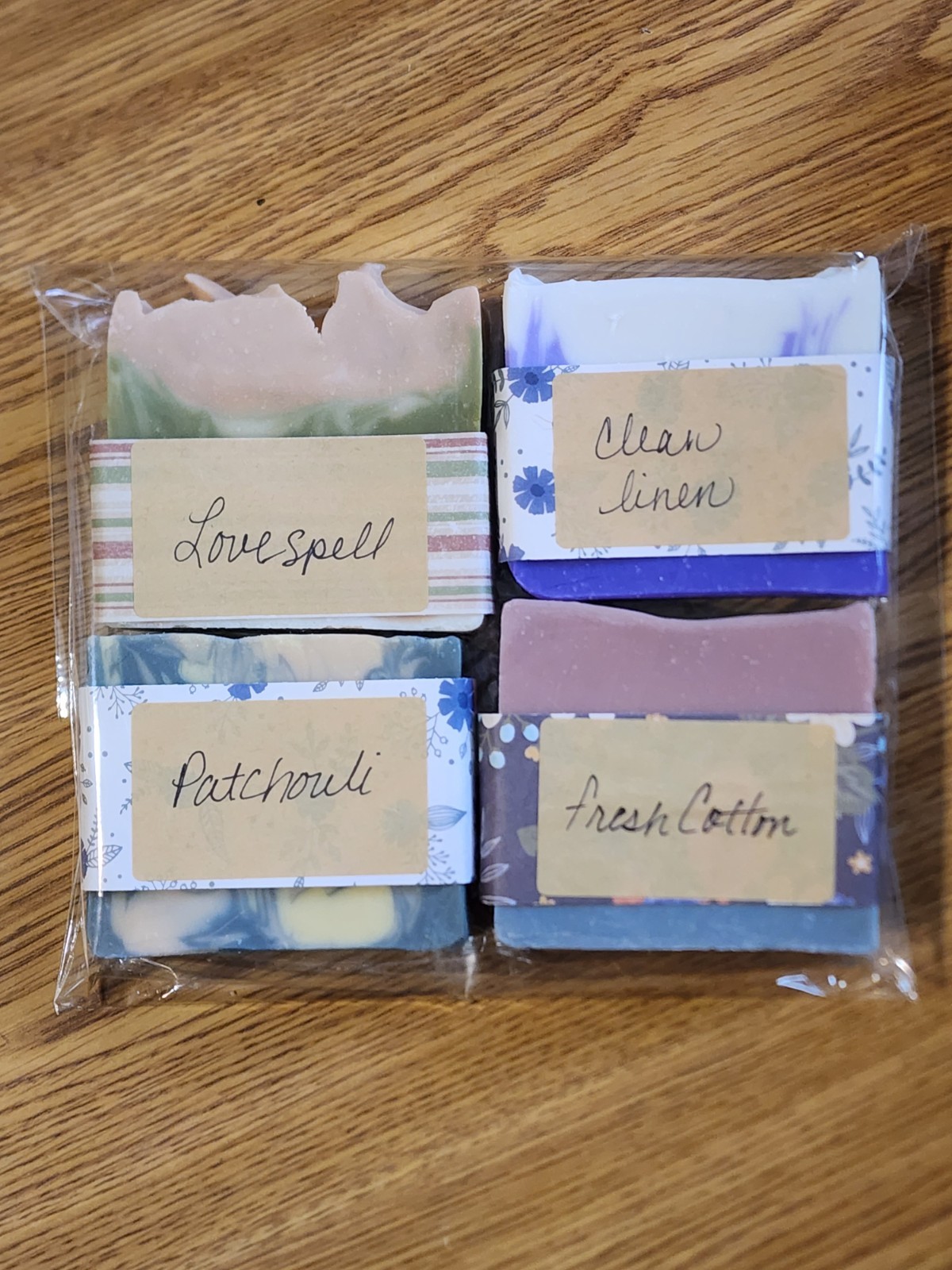 4 Pack Natural Homemade Soap Made With Coconut Oil And Olive Oil