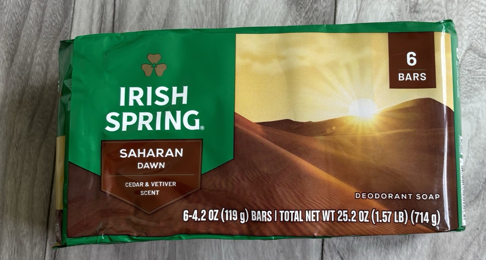 Irish Spring Bar Soap Saharan Dawn 6 Deodorant Bar Soap Cedar Vetiver Scent New