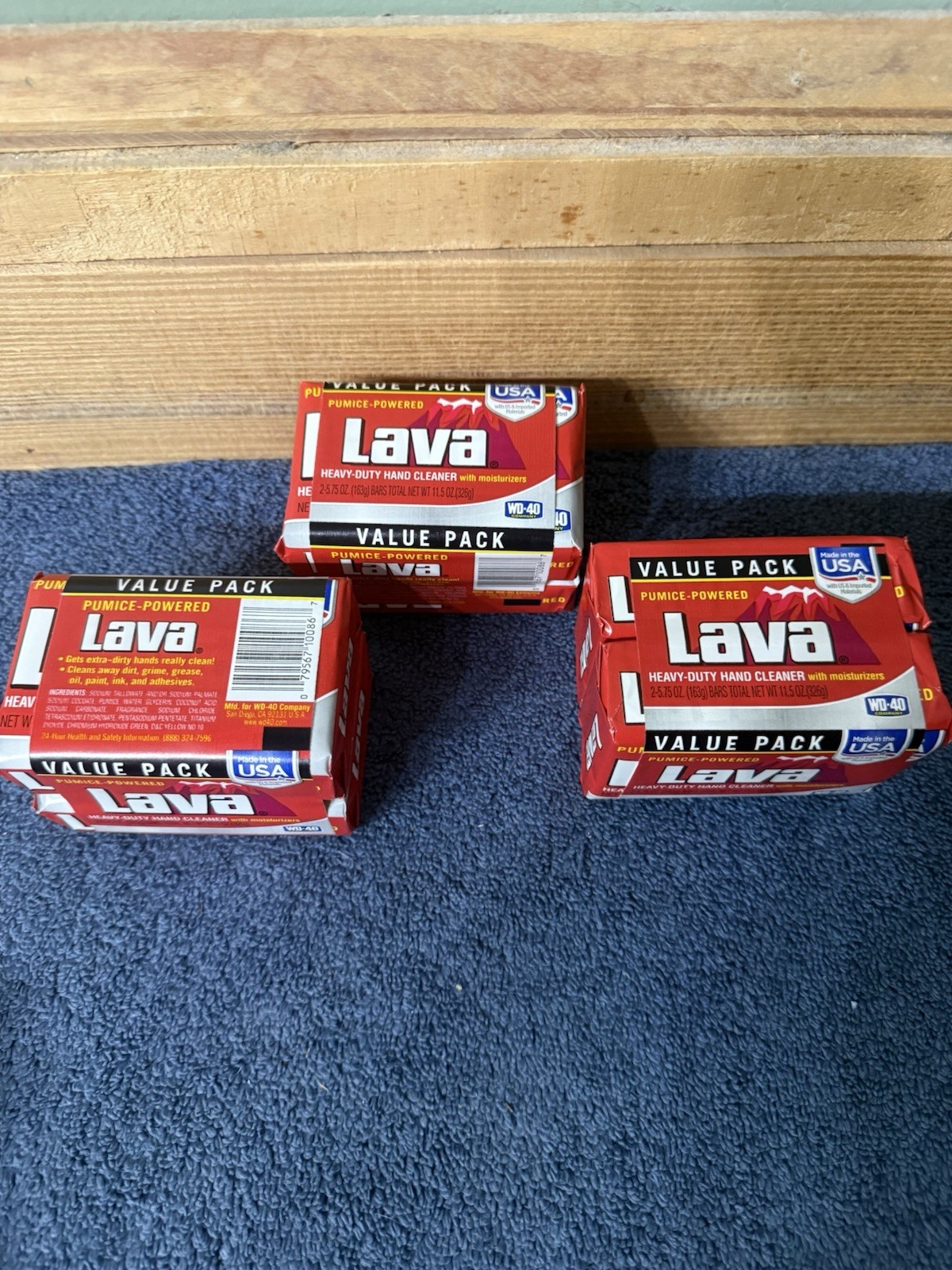 Lava Hand Soap 5.75 oz Bar Heavy Duty Pumice Powered Cleaner, WD40 . 6 Bars
