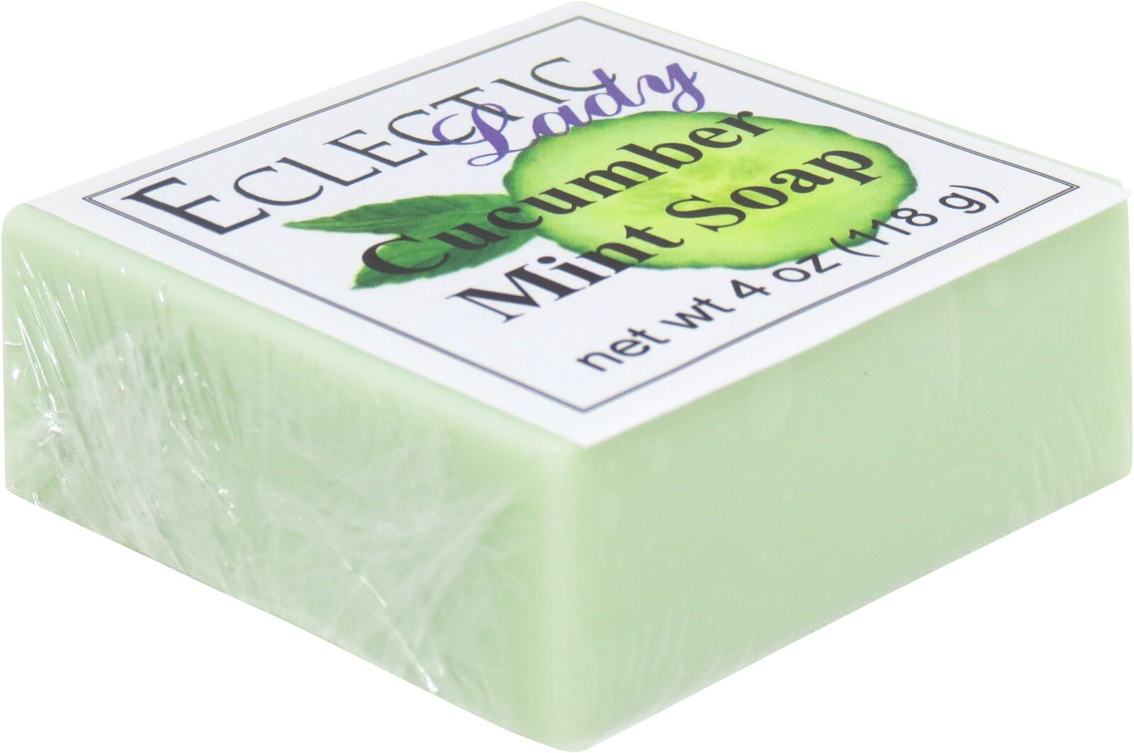 Cucumber Mint Glycerin Soap by Eclectic Lady, 4 oz Bar