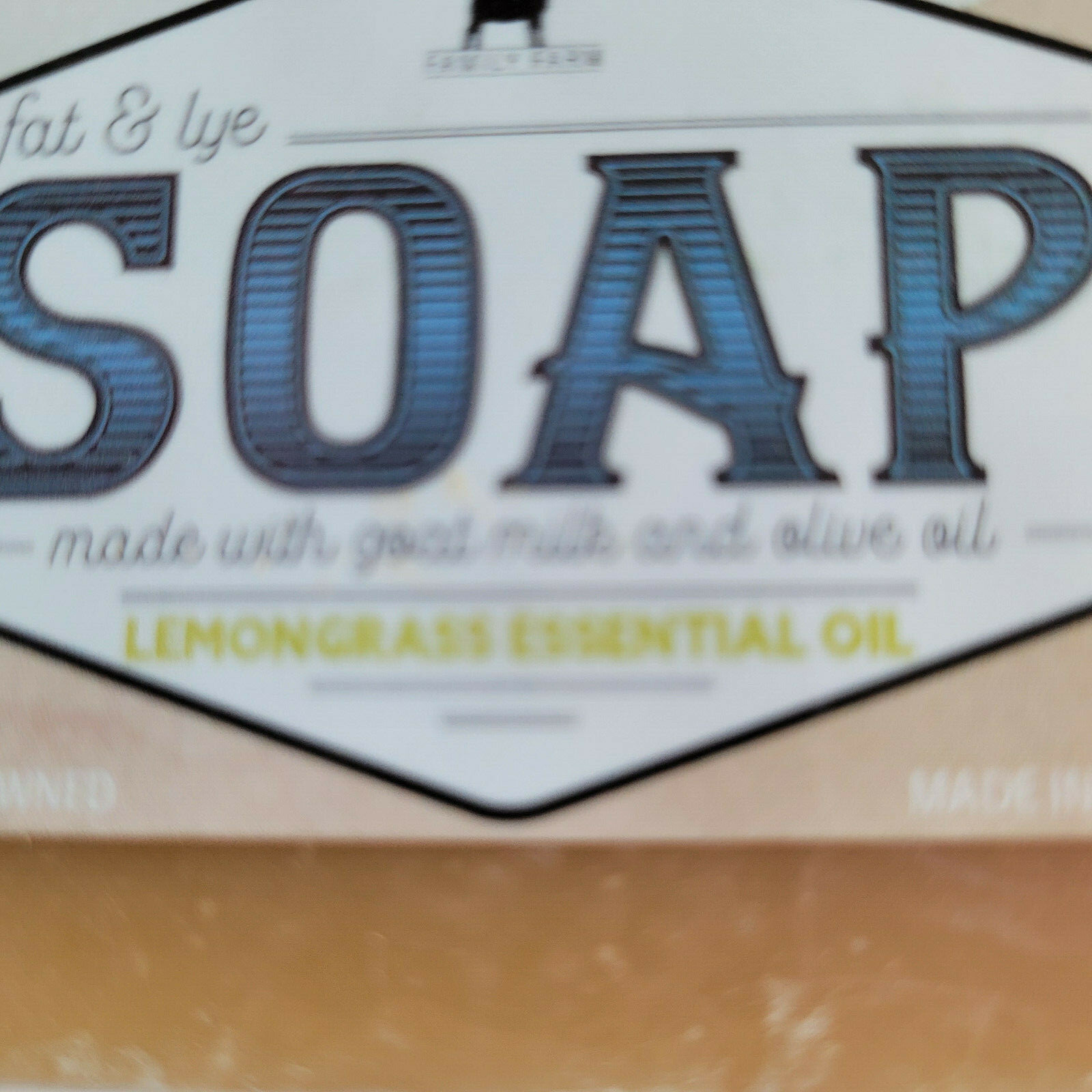 Bates Family Farm Lemongrass Essential Oils Fat and Lye Soap Goat Milk Olive Oil
