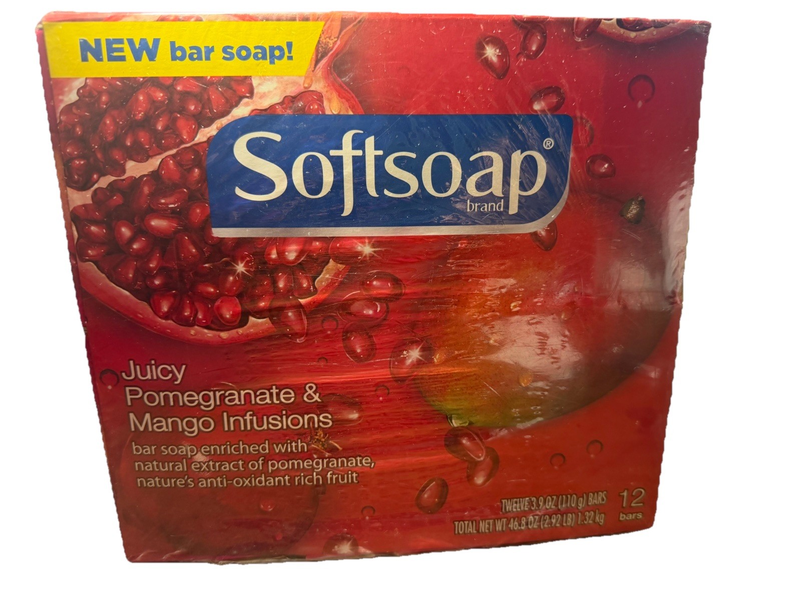 Soft Soap Juicy Pomegranate & Mango Infused Soap 12 ,3.9oz. Bars Plz See Pic 🚨