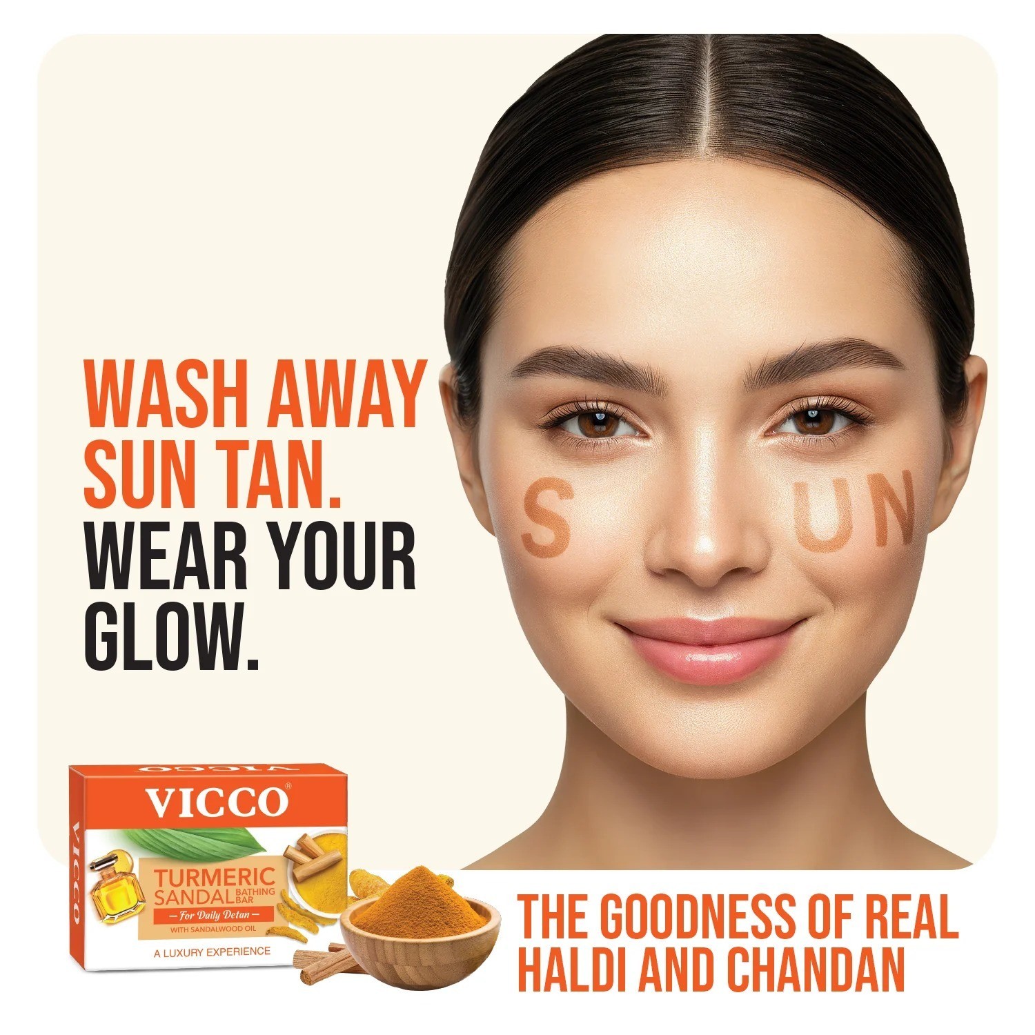 Vicco Turmeric Sandal Sandalwood Oil Herbal Bathing Soap 100g 4 pack