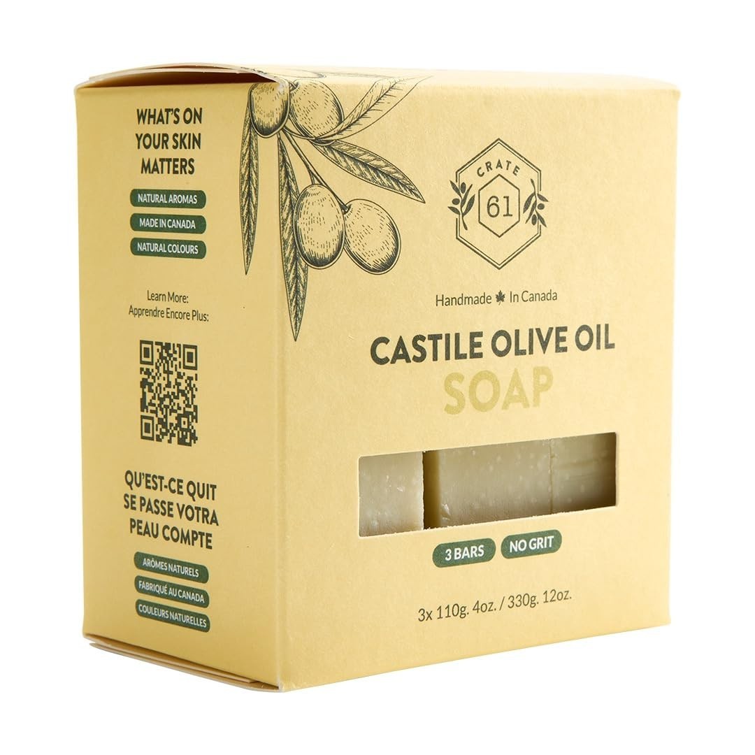 Crate 61 Cold Process Soap – 3 Pack Unscented, All Natural & Biodegradable