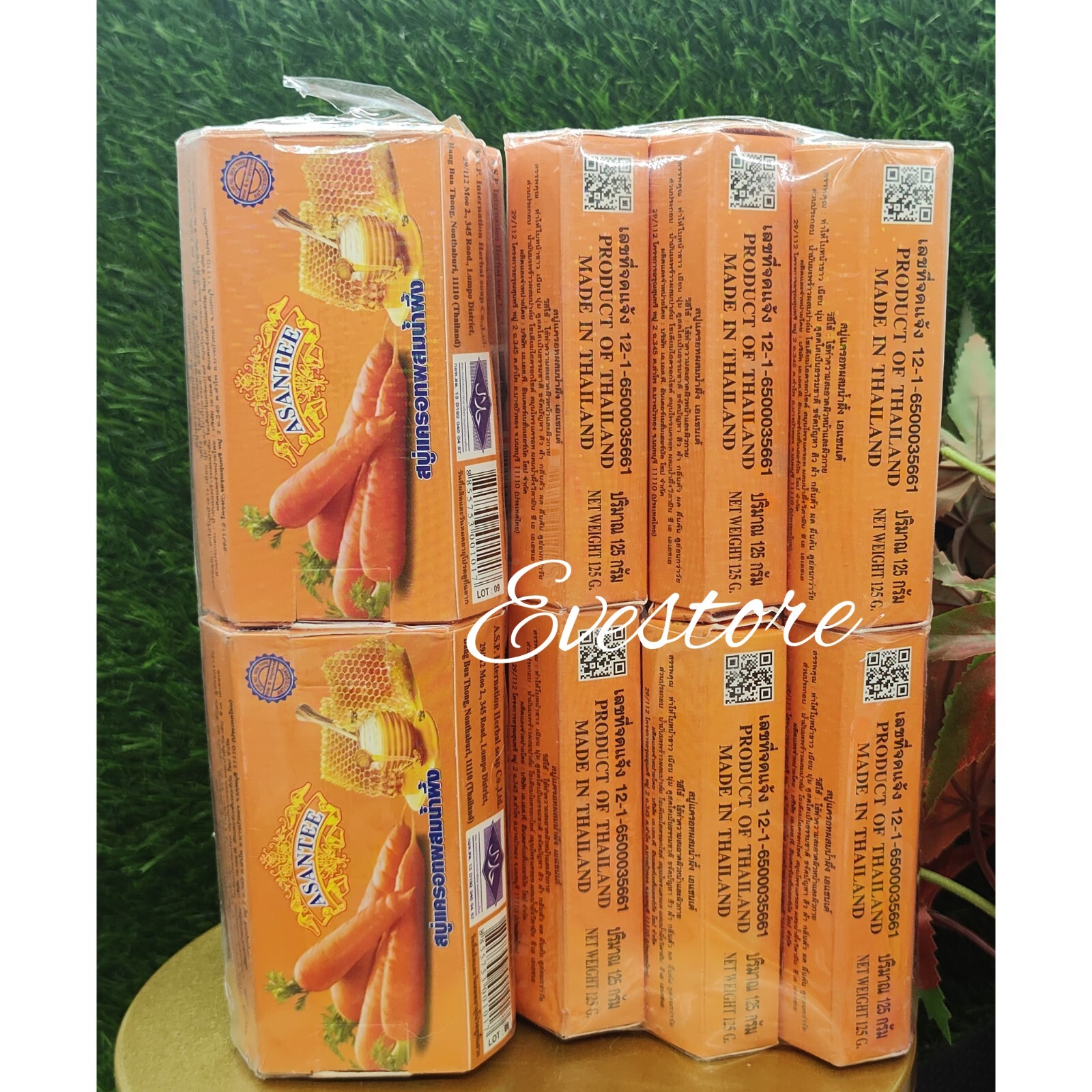 1X Carrot and HONEY Soap Asantee Face And body Anti Acne Wrinkles & Aging125 g