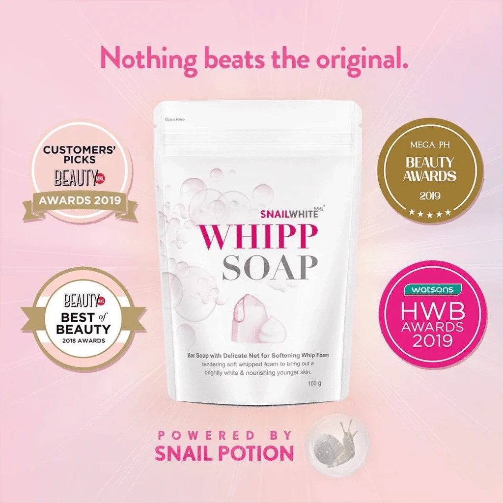 4x Snail White Whipp Soap Bar Foam with Delicate Softening White Namu Life 100g