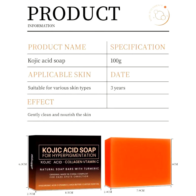 2 Pack Kojic Acid Soap Dark Spot Remover Soap Bars With Vitamin C & E 100g/PACK