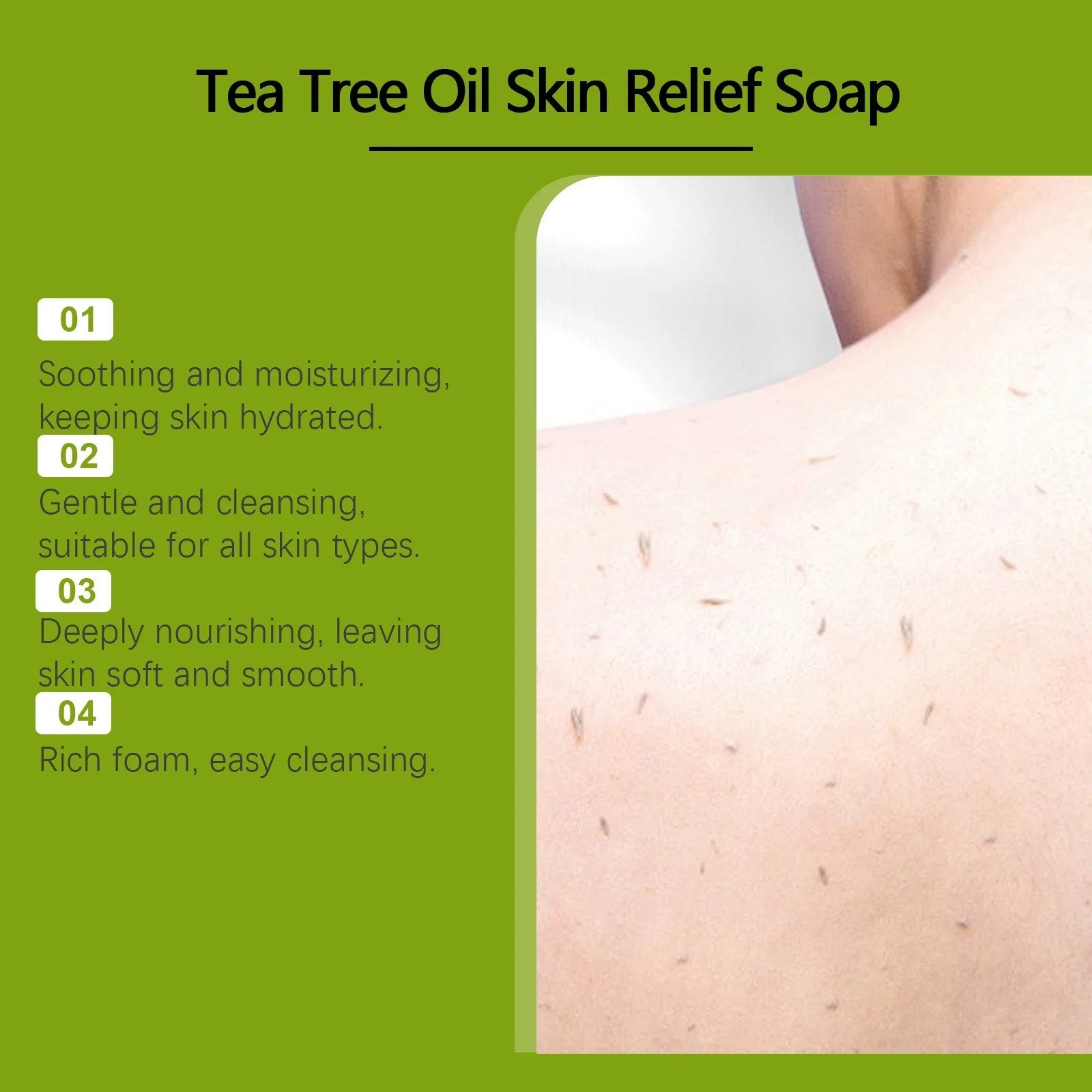 1/2/3X Relief Soap Bar, Loravey Tea Tree Oil Soap,Natural Soaps for Healthy Skin