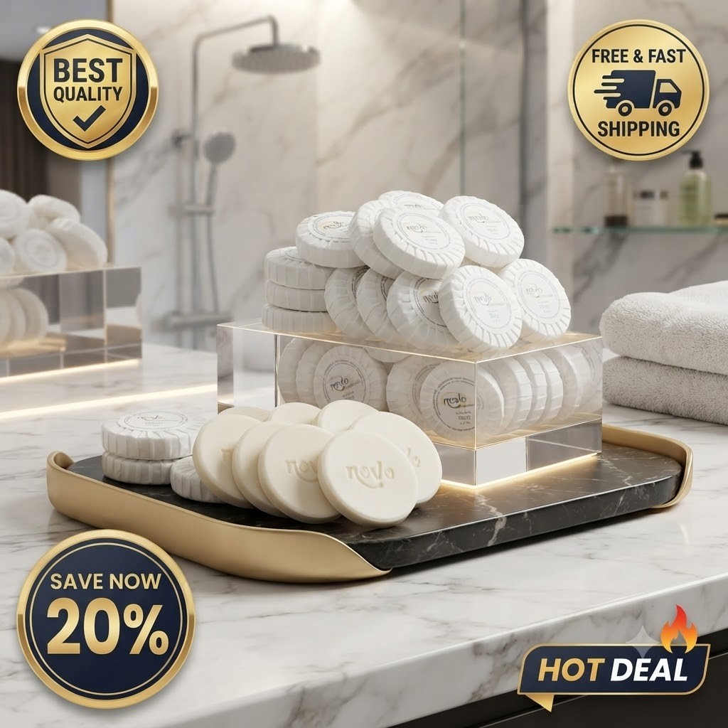Hotel Motel Bath Soap Bars 0.42 oz 1000 Pack Wrapped Round White Bulk