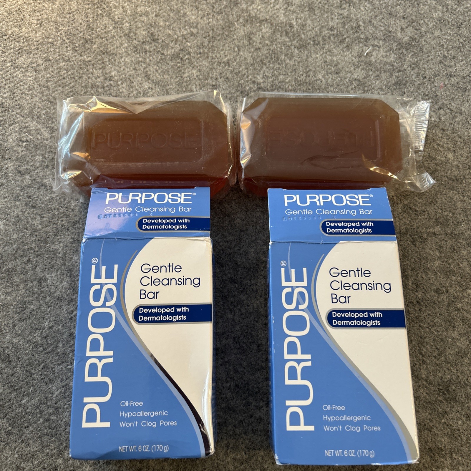 (2) Purpose Gentle Cleansing Face Bar Soap Oil-Free Hypoallergenic 6 & 3 OZ