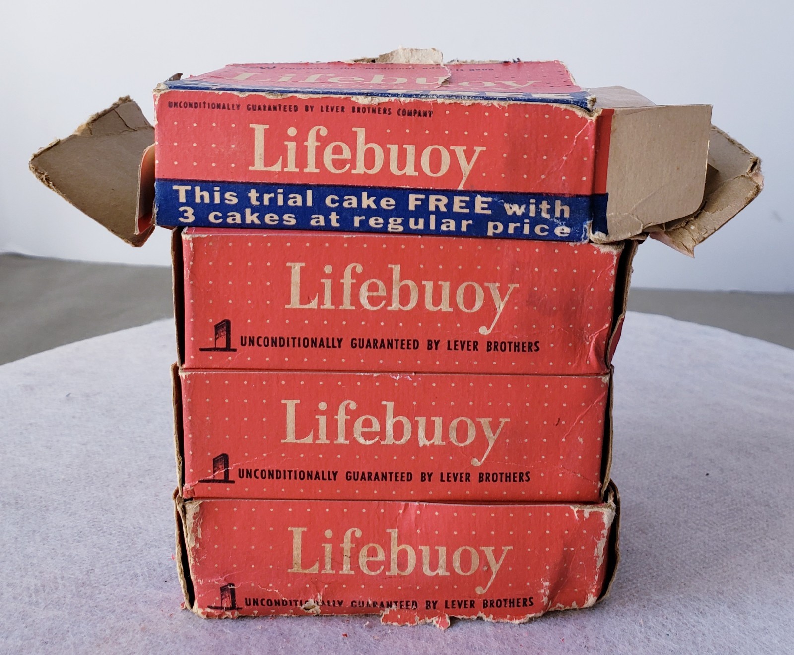 Rare 4-Pack Lifebuoy Health Soap Bar Unused 1940s Vintage