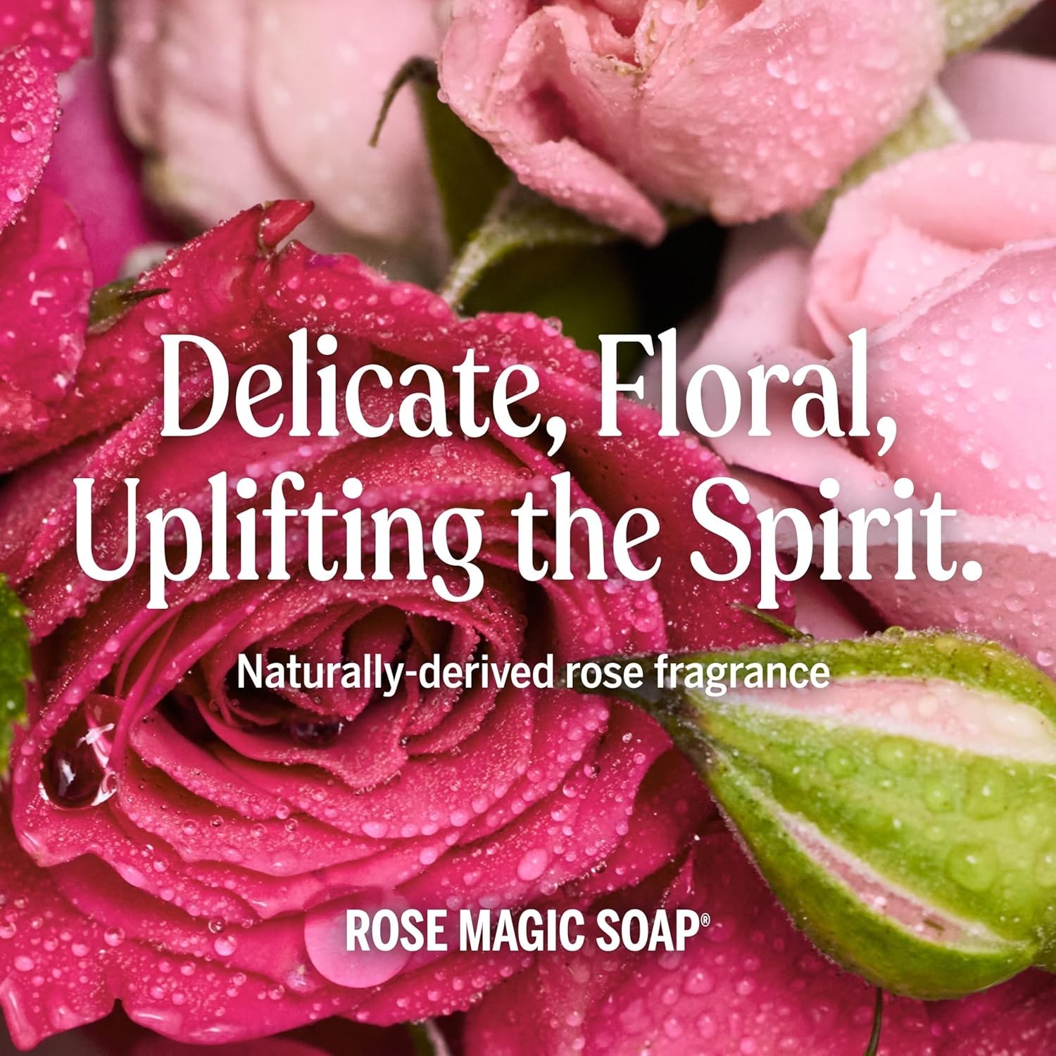 8oz Pure-Castile Rose Soap – Multifunctional Organic Cleanser for Home & Body