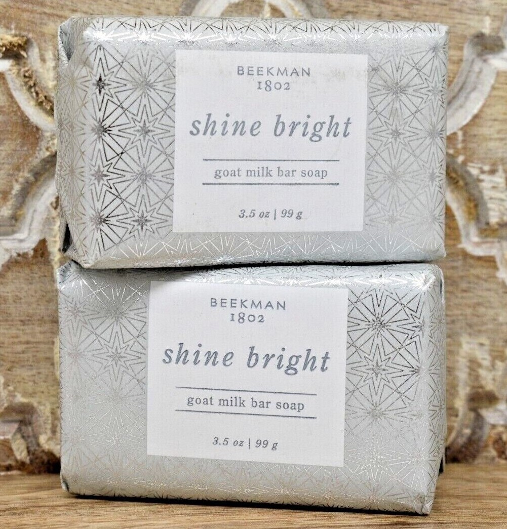 2 BEEKMAN 1802 Shine Bright Goat Milk Bar Soaps Made in the USA Cruelty Free