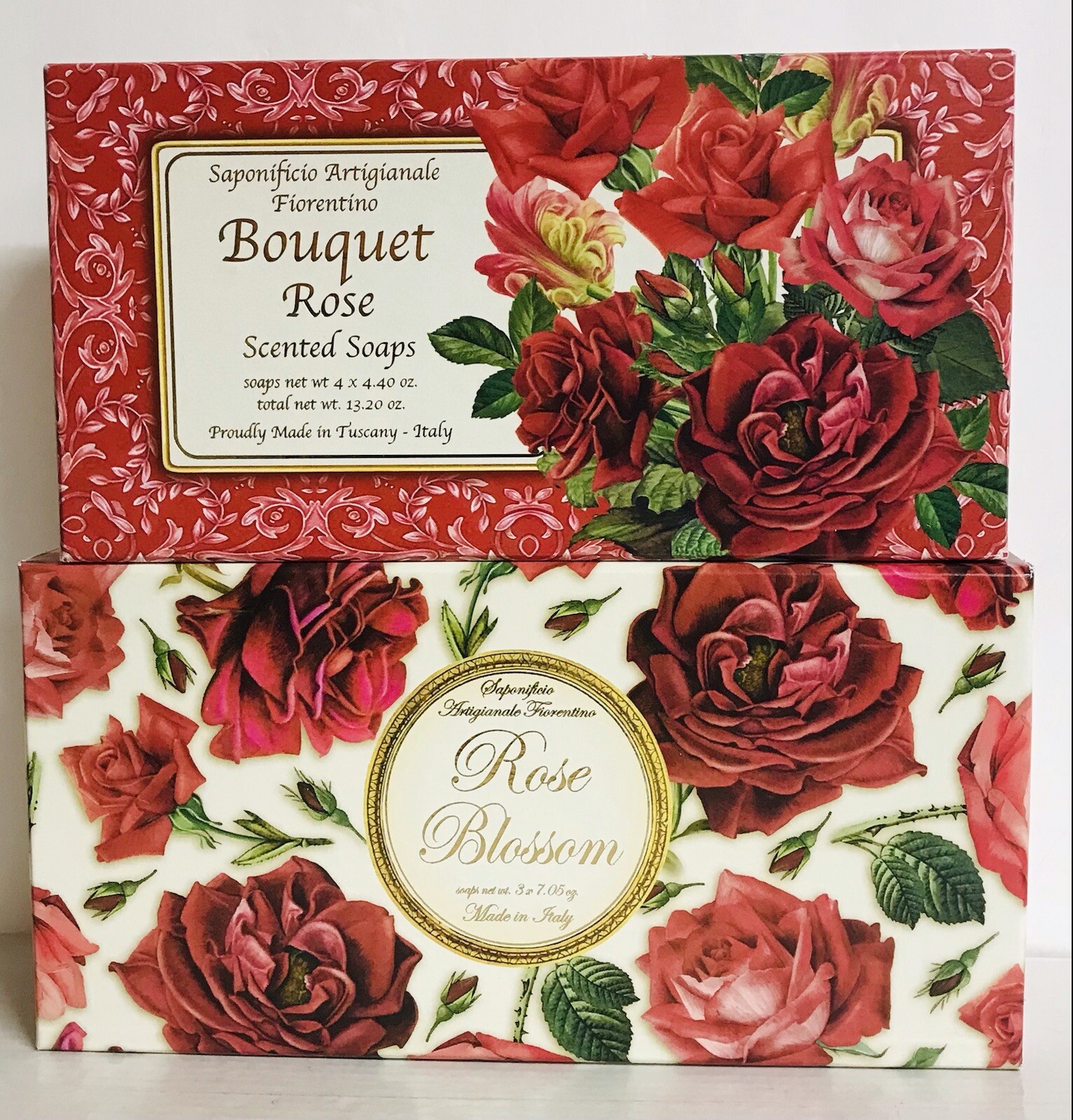 2-Pack Saponificio ~ Rose Blossom & Bouquet Rose Hand Bar Soap 375 g & 600 g