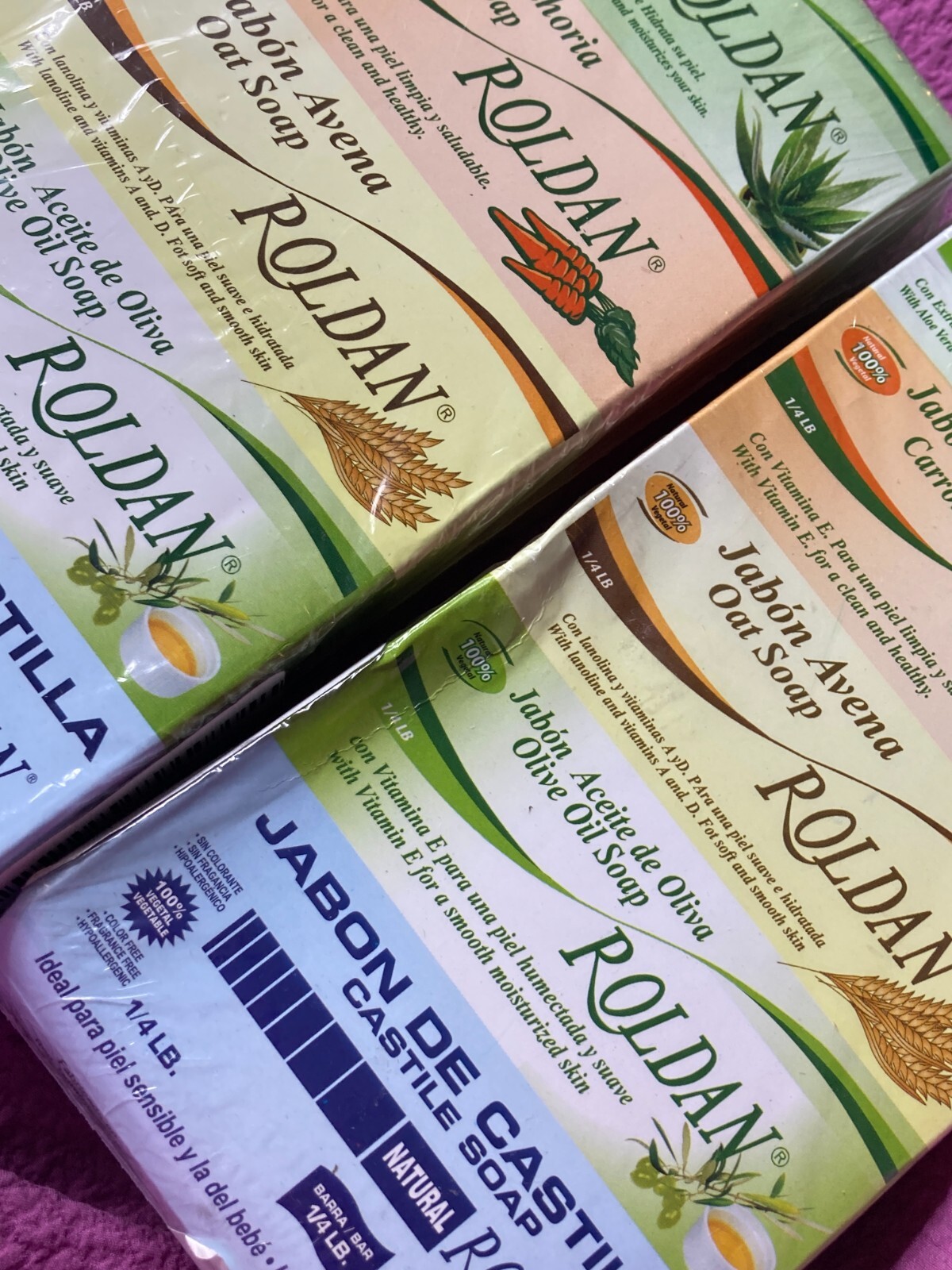 Soap Roldan jabon carrot oat aloe olive oil castile bar soap 5 bars kit