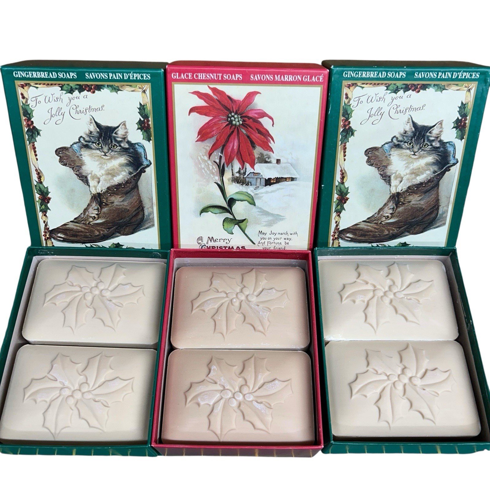 Larcos Savon 6 Bar Set Boxed Gingerbread SOAPS 8 OZ EACH Savonfluer Box FRANCE