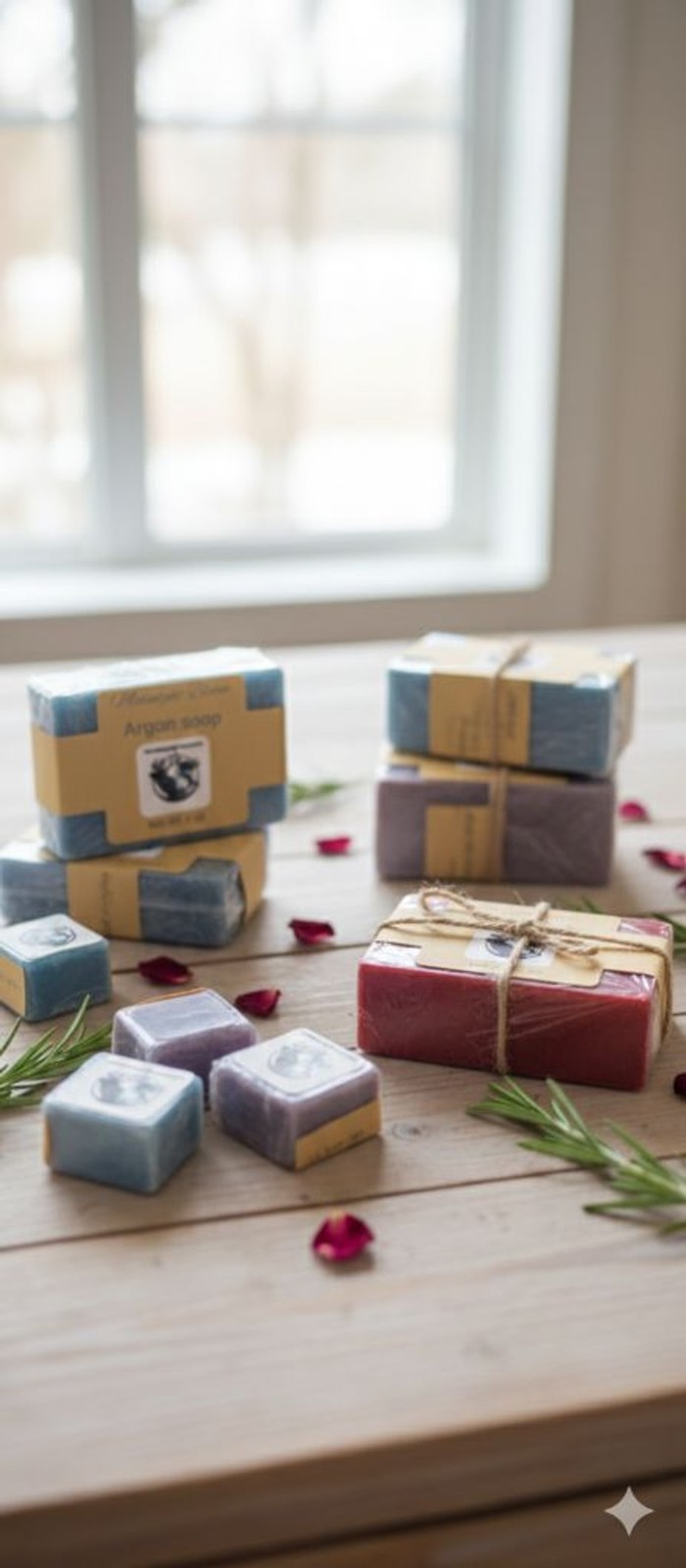 Hand-poured Argan Soap non-comedogenic 4 oz bars various scents