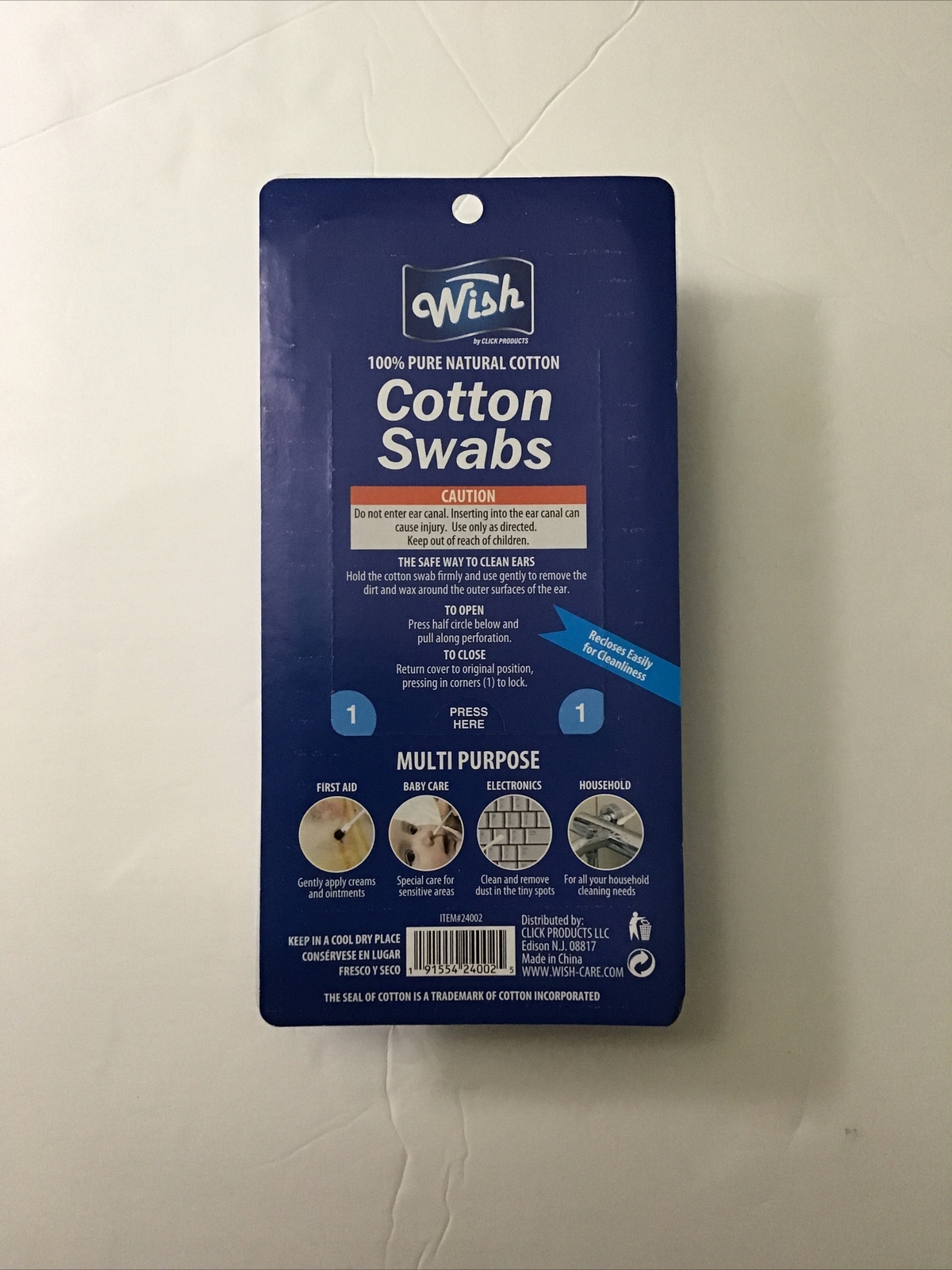 1 PC WISH PLASTIC STEM 100% COTTON SWABS 500 COUNT VALUE PACK BUY 1 GET 1 FREE