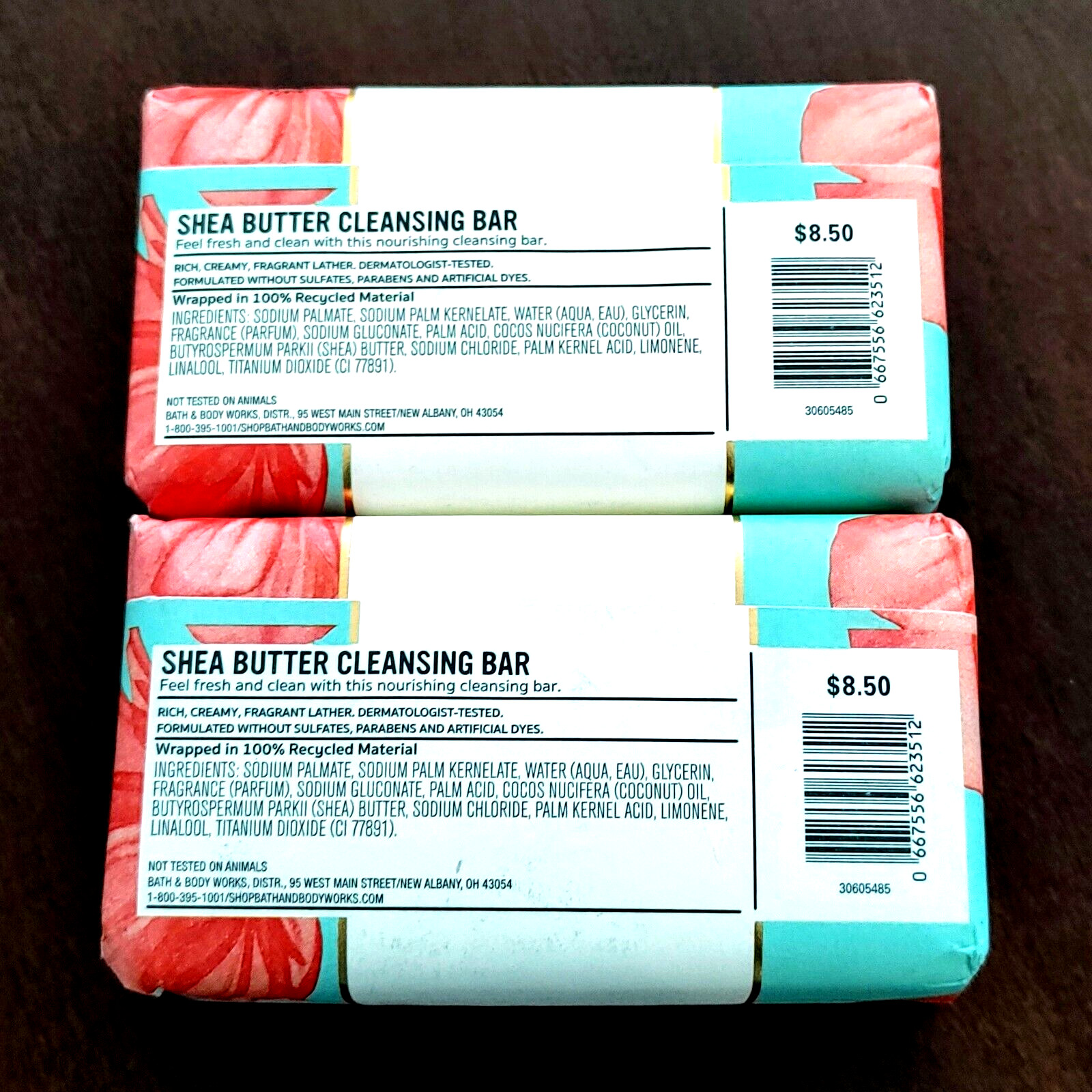 2-PACK Bath & Body Works POPPY Shea Butter Cleansing Bar Soap Body Soap 5oz