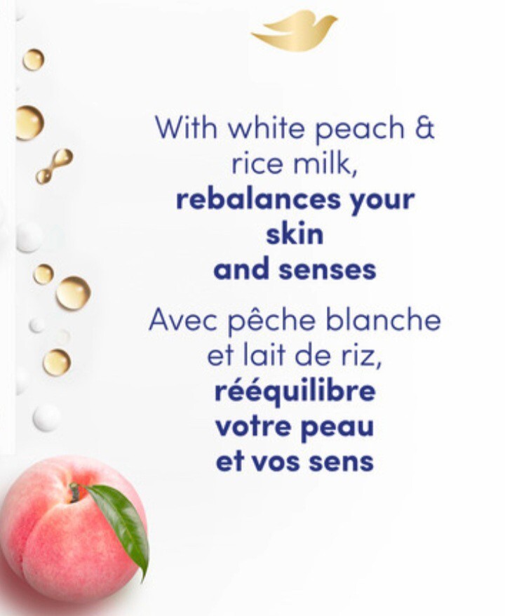 🆕 DOVE 3.75 Oz (106g) BAR •REBALANCING• 🍑 White Peach & Rice Milk Beauty Bars.