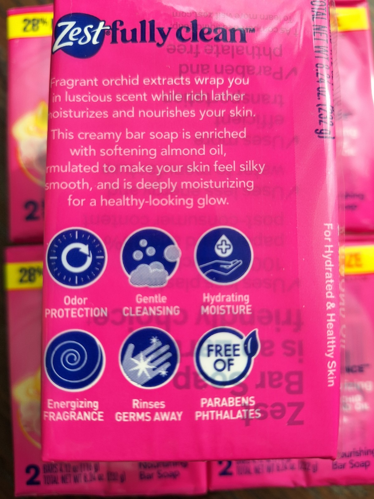 (5) PKs 10 BARS ZEST Moisturizing Lush Orchid & Almond Oil Soap Bars 4.12oz EA