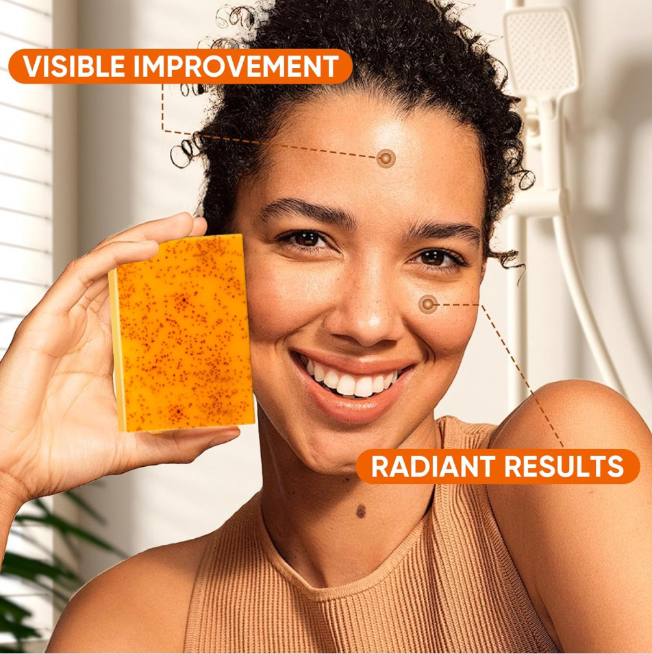3 Pack Turmeric Kojic Acid Soap Bars – Infused with Retinol, Hydrolyzed Collagen