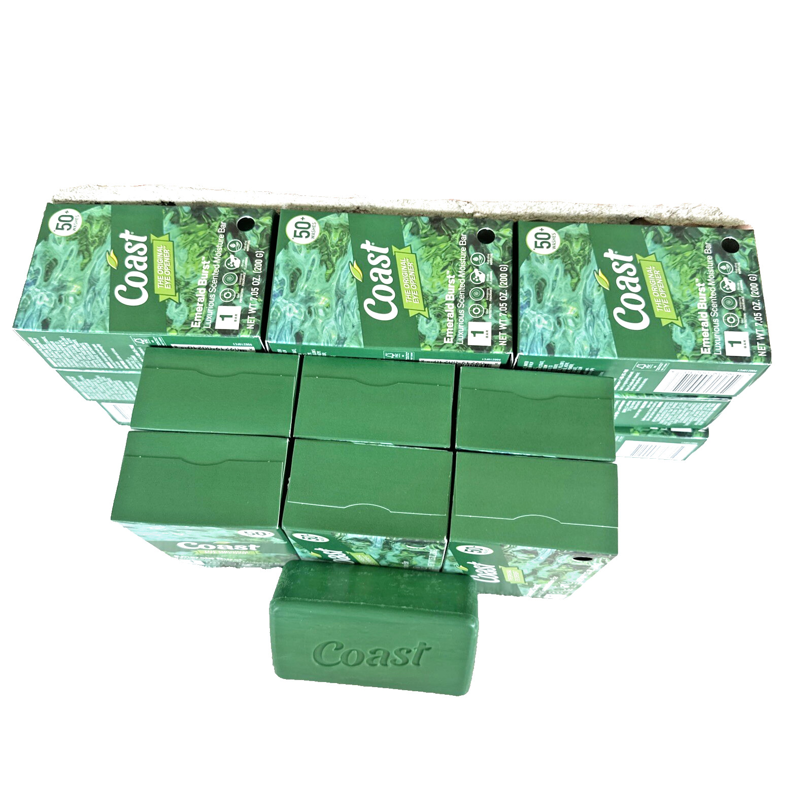 Coast 18 Bars Soap Moisturizing Luxurious Emerald Burst Each Bar 7.05 Oz Jumbo18