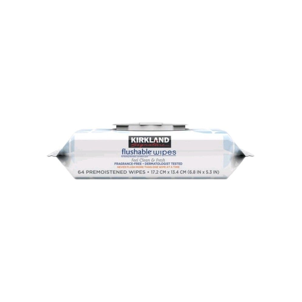Kirkland Flushable Wipes 10 Pack 640 Count Fragrance Free Pre Moistened Bathroom