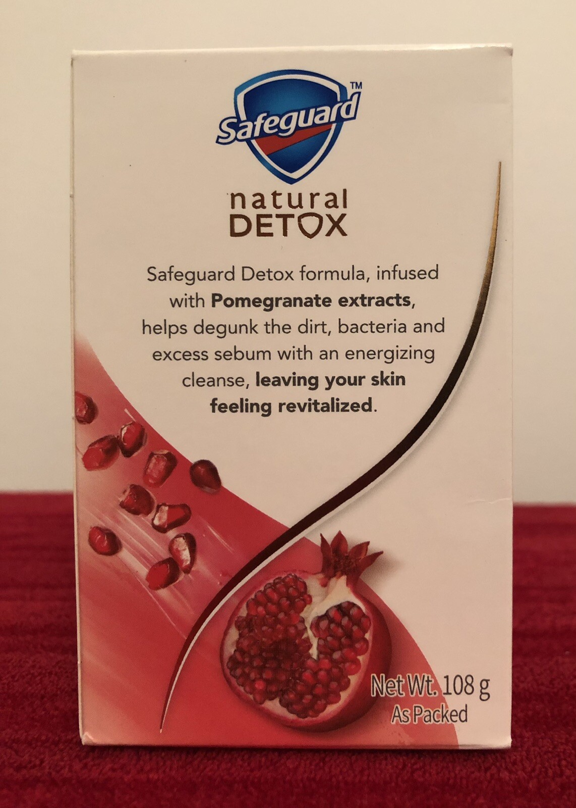 1- Safeguard Natural Detox Soap 108g Pomegranate