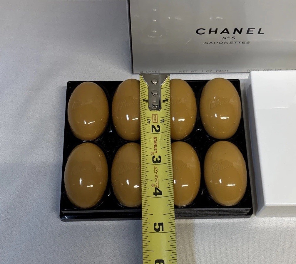 VTG Chanel No 5 Saponettes 8 Count Guest Soap Bar w/ Box 1oz Bars NOS Classic