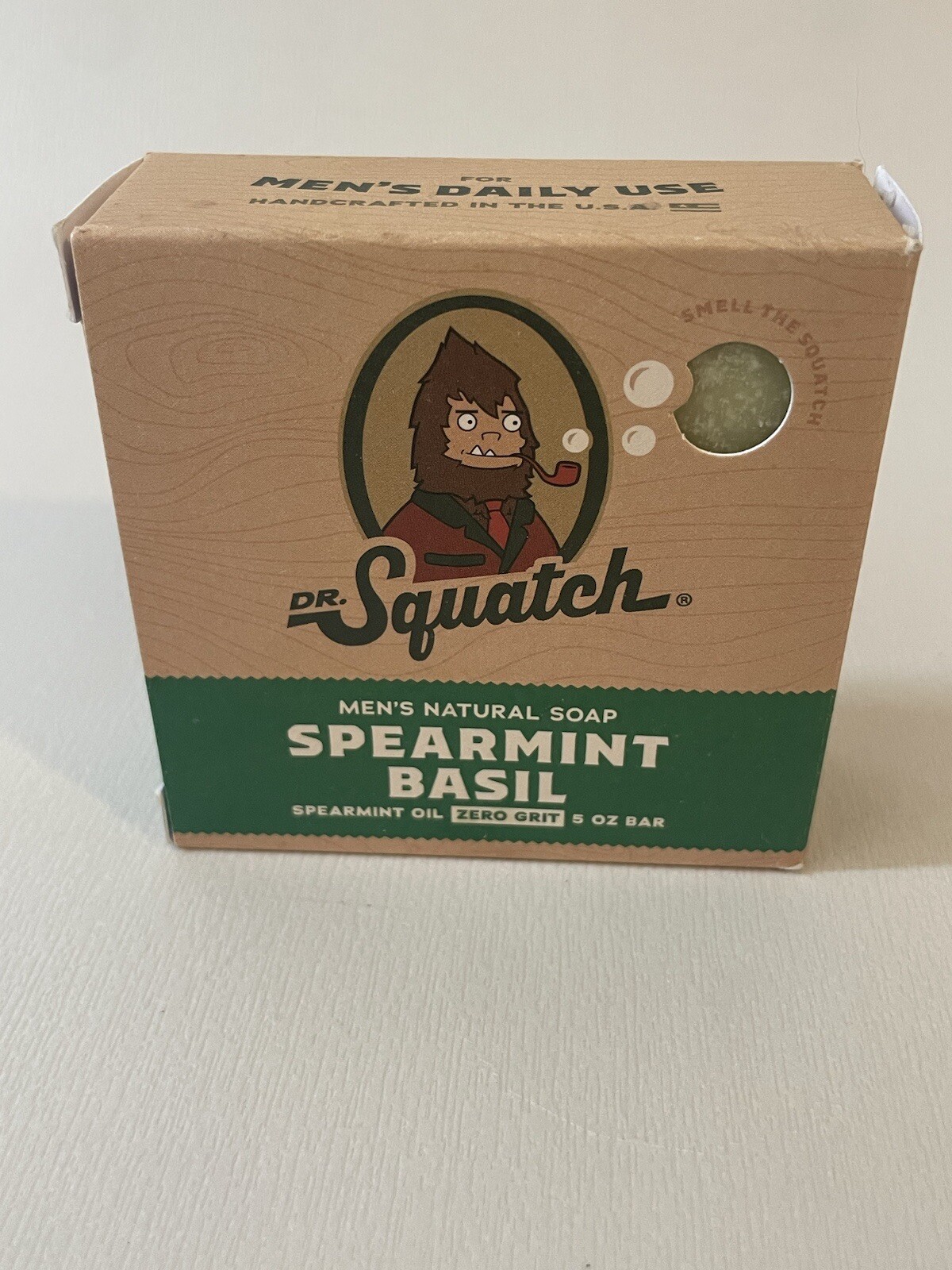 Dr. Squatch All Natural Bar Soap for Men with Zero Grit Spearmint Basil 5oz Bar.
