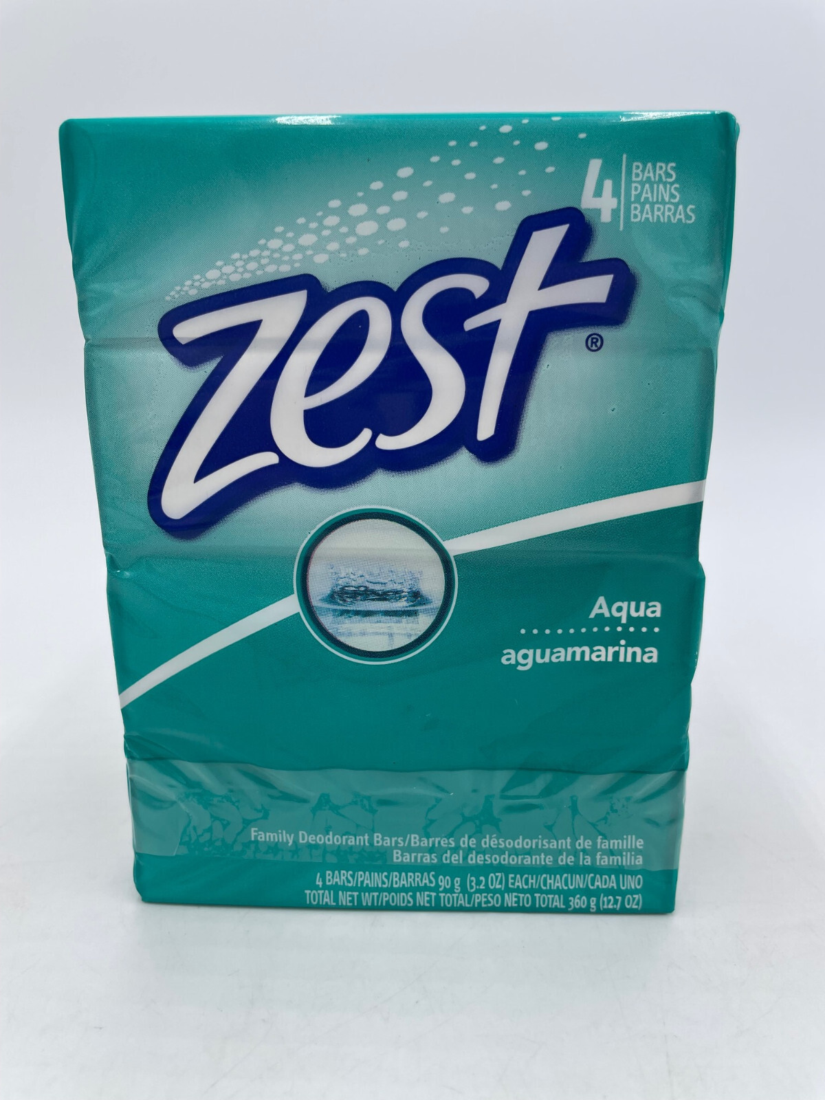 4 Pack Zest Aqua Bar Soap Family Deodorant Bars Refreshing Scent Made in USA