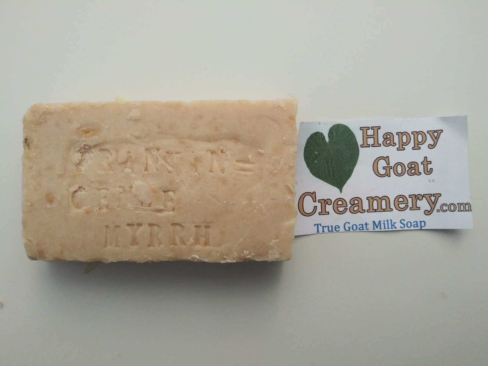 5 BARS CHAMOMILE PATCHOULI FRANKINCENSE MYRRH GOAT MILK SOAP HAPPY GOAT CREAMERY