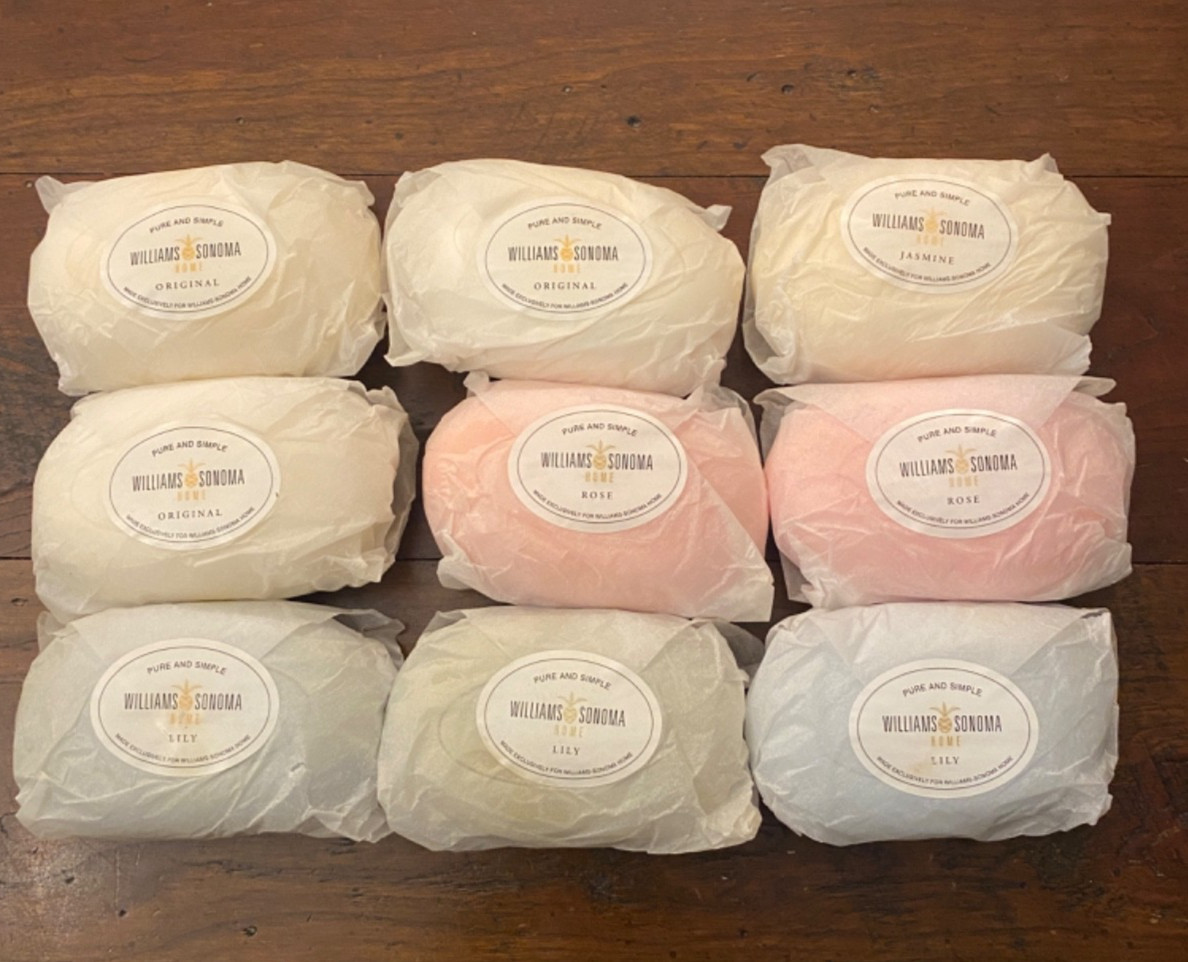 Williams Sonoma Home Set Of Nine Pure And Simple Guest Soaps Original Rose Lily