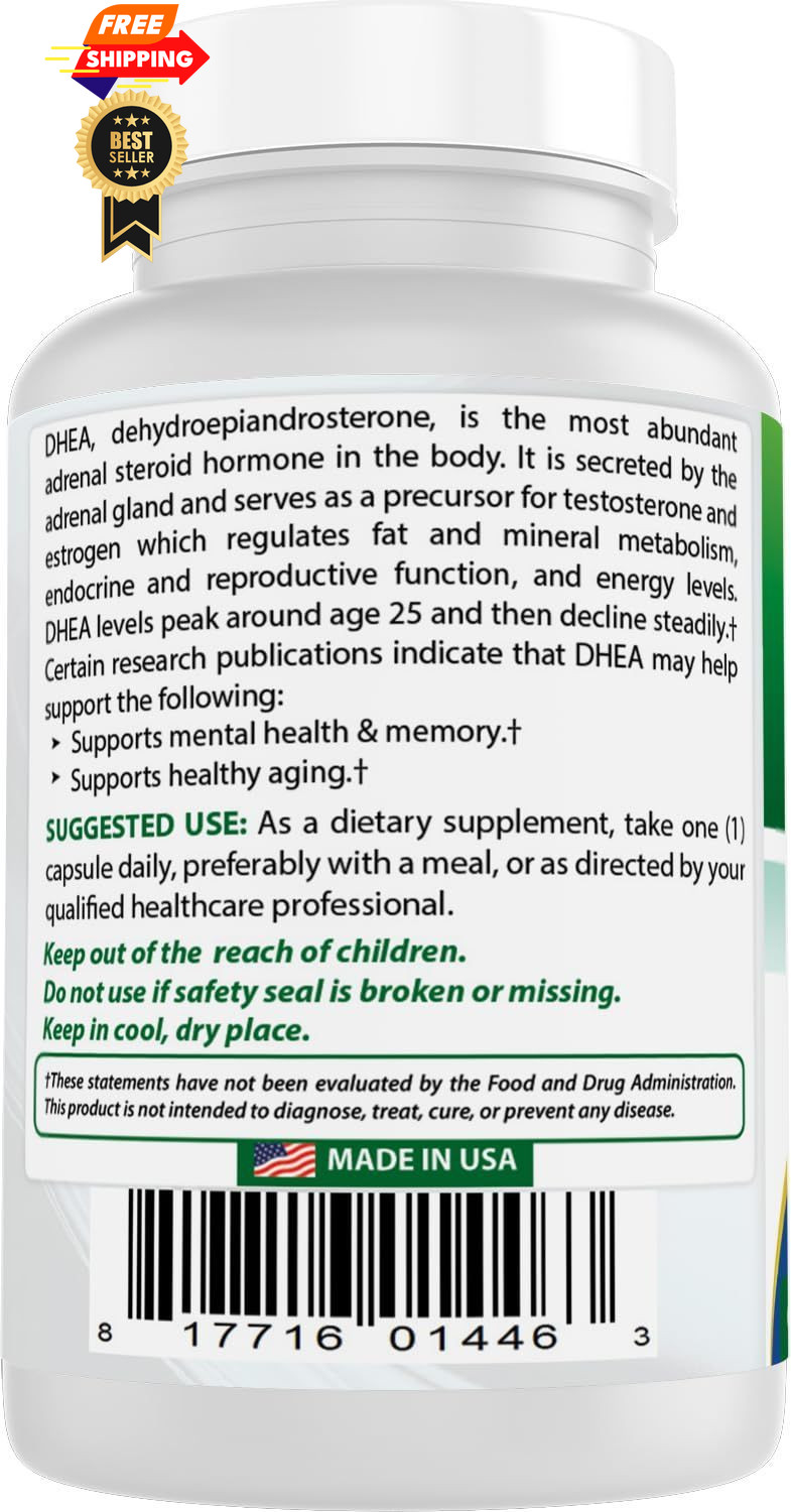 Best Naturals DHEA 100mg Supplement 60 Capsules 60 Count (Pack of 1), 100 Mg